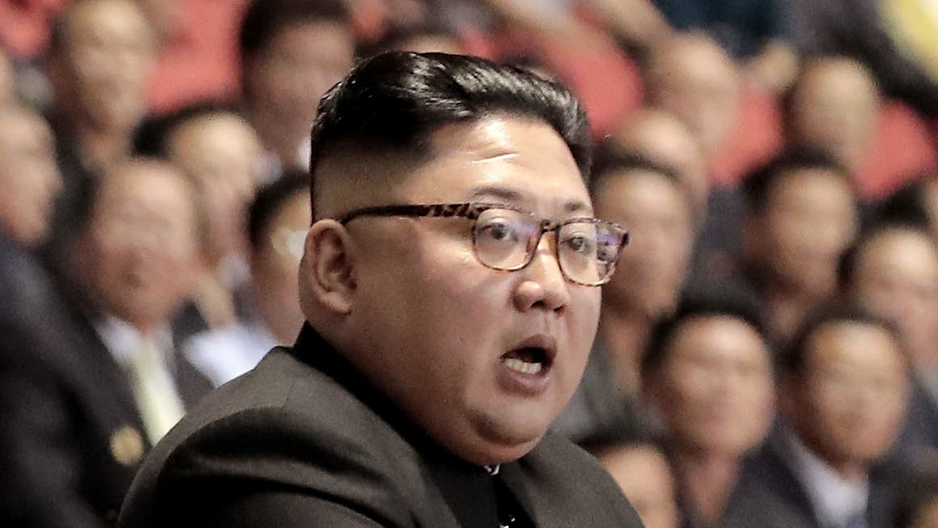 Kim Jong-un during a speech.