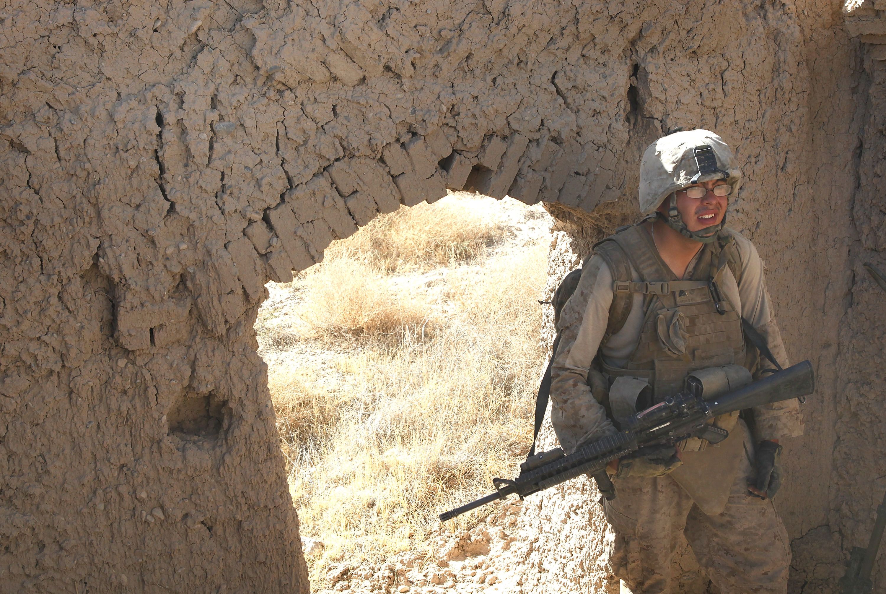 U.S. Marine Cpl. Sam Garcia of Taos, N.m., on October 17, 2010 in Kajaki, Afghanistan. 