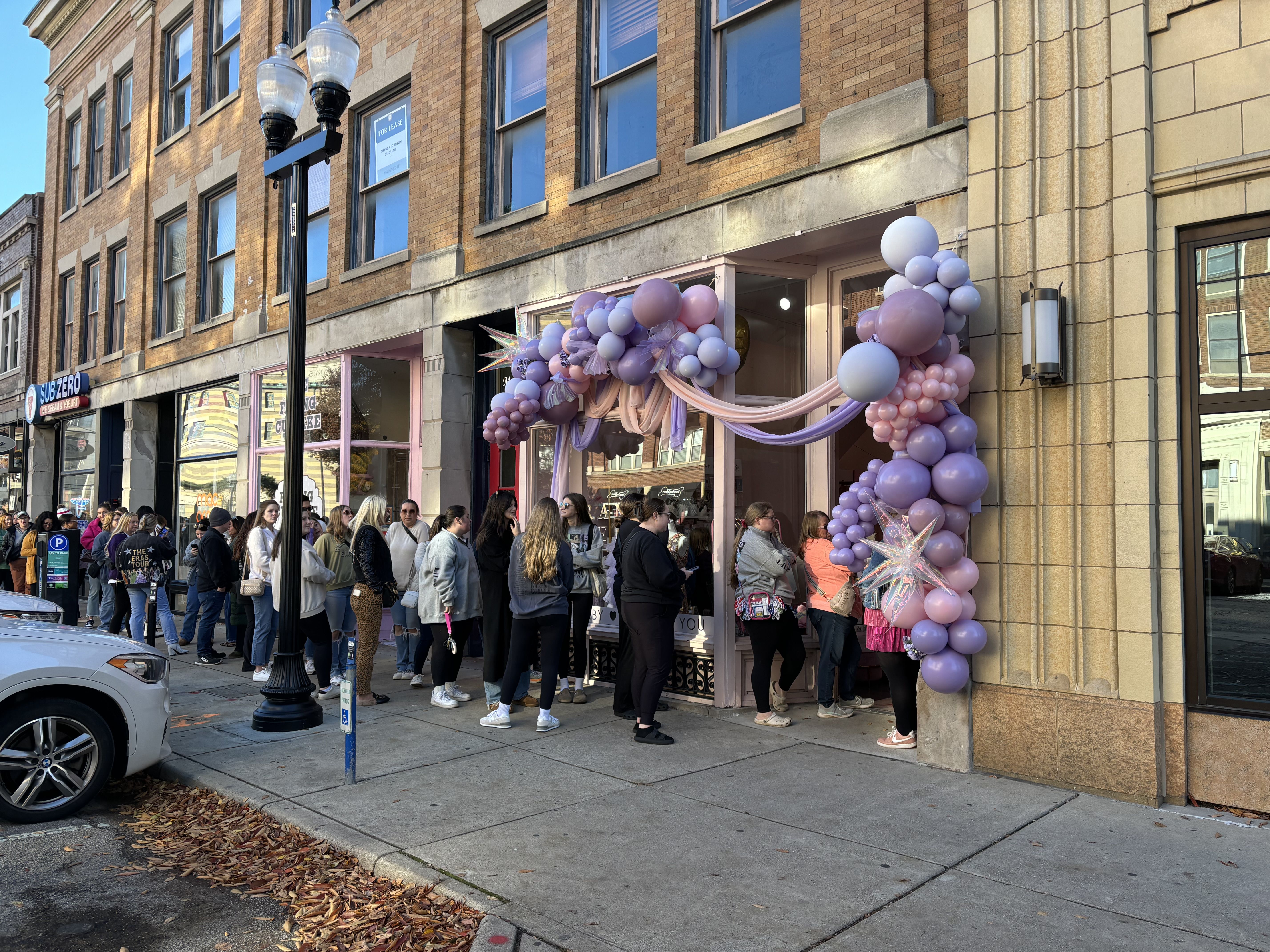 A line outside of a store