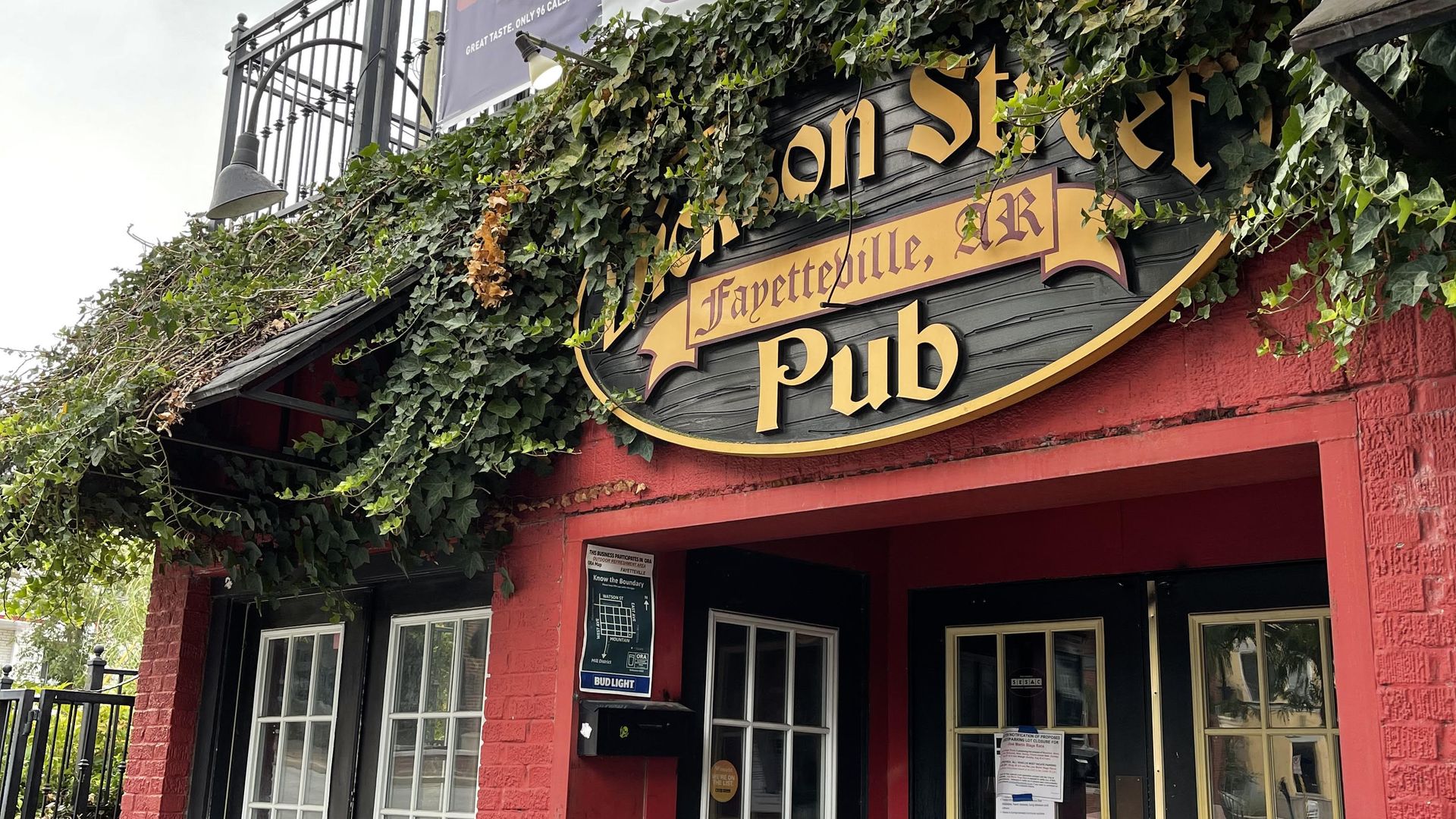 Front sign that says Dickson Street Pub