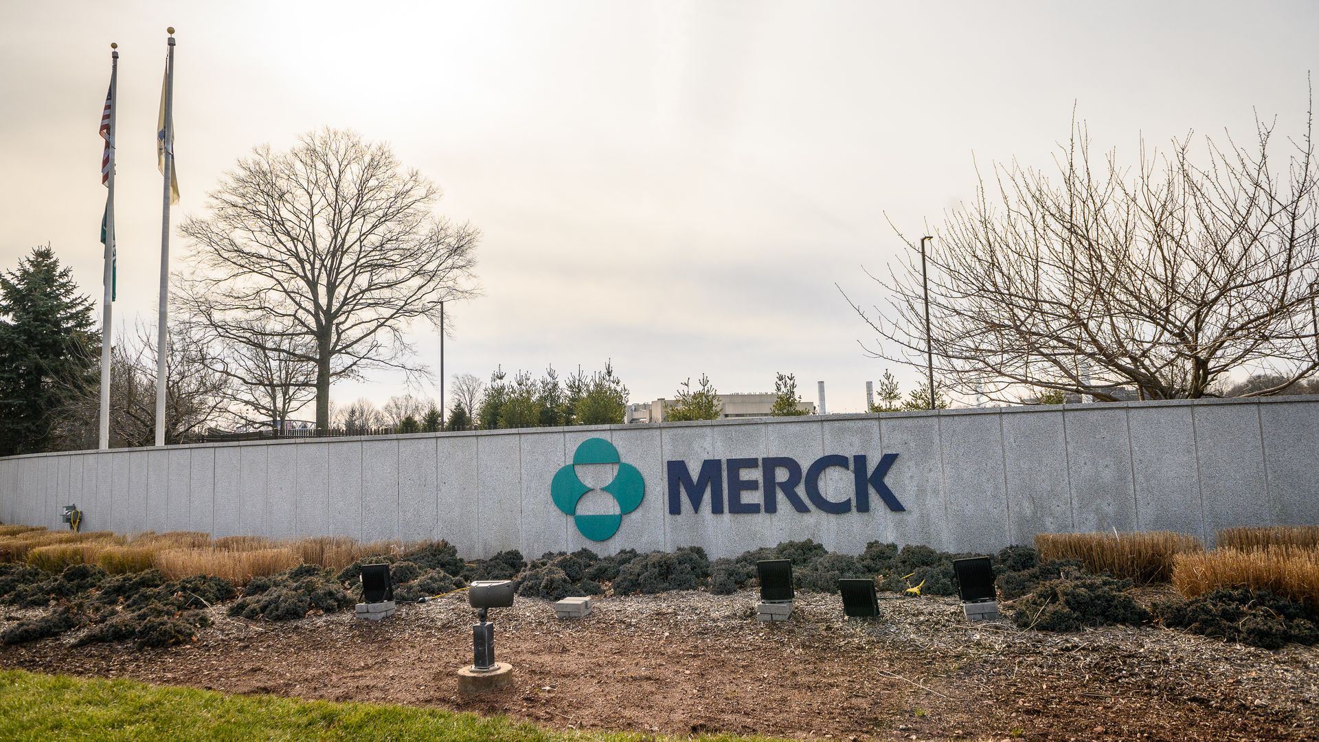 Merck signage outside of the company's headquarters in Kenilworth, New Jersey.