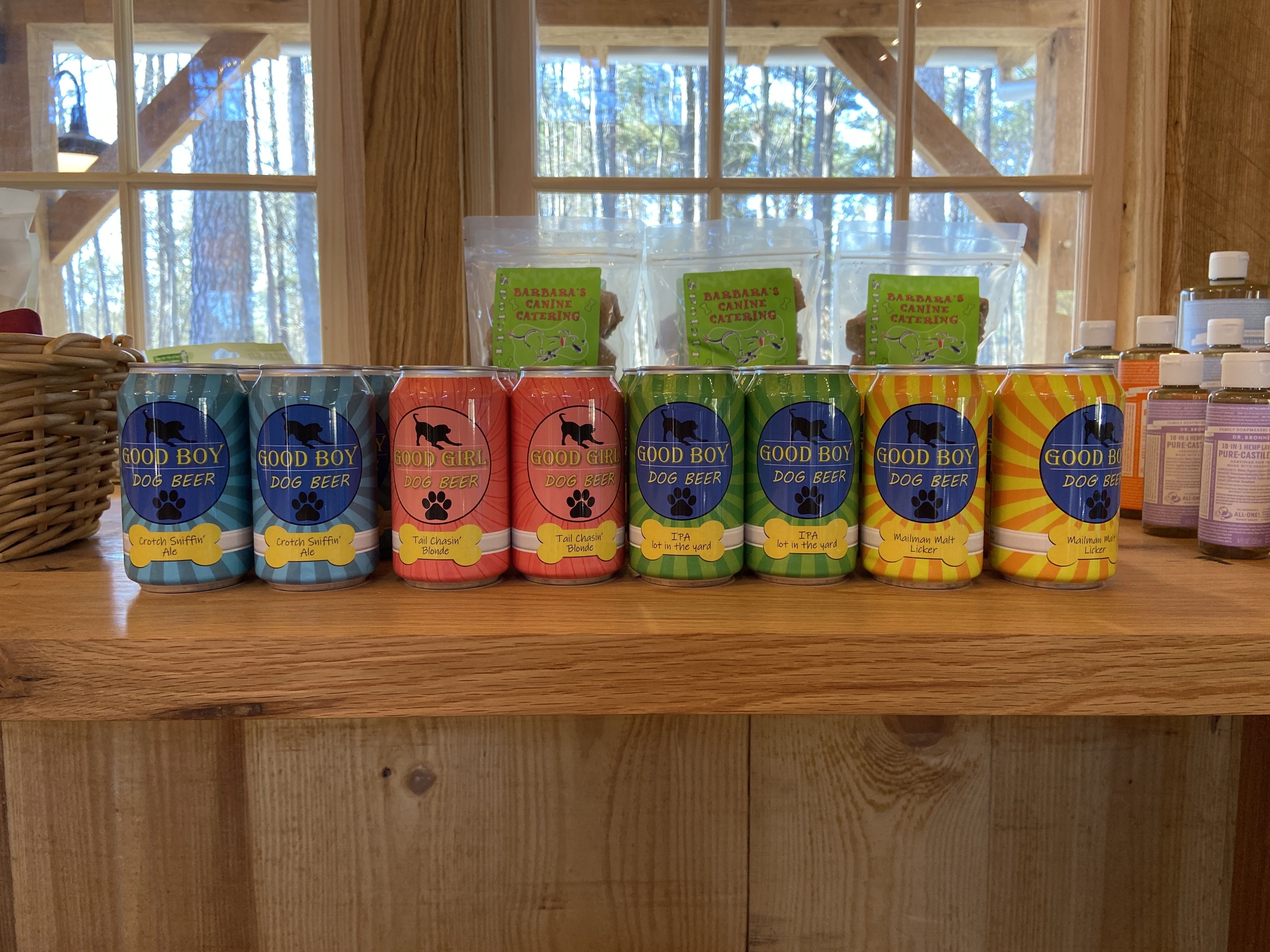 Treats and toys for dogs for sale in the Barley House.