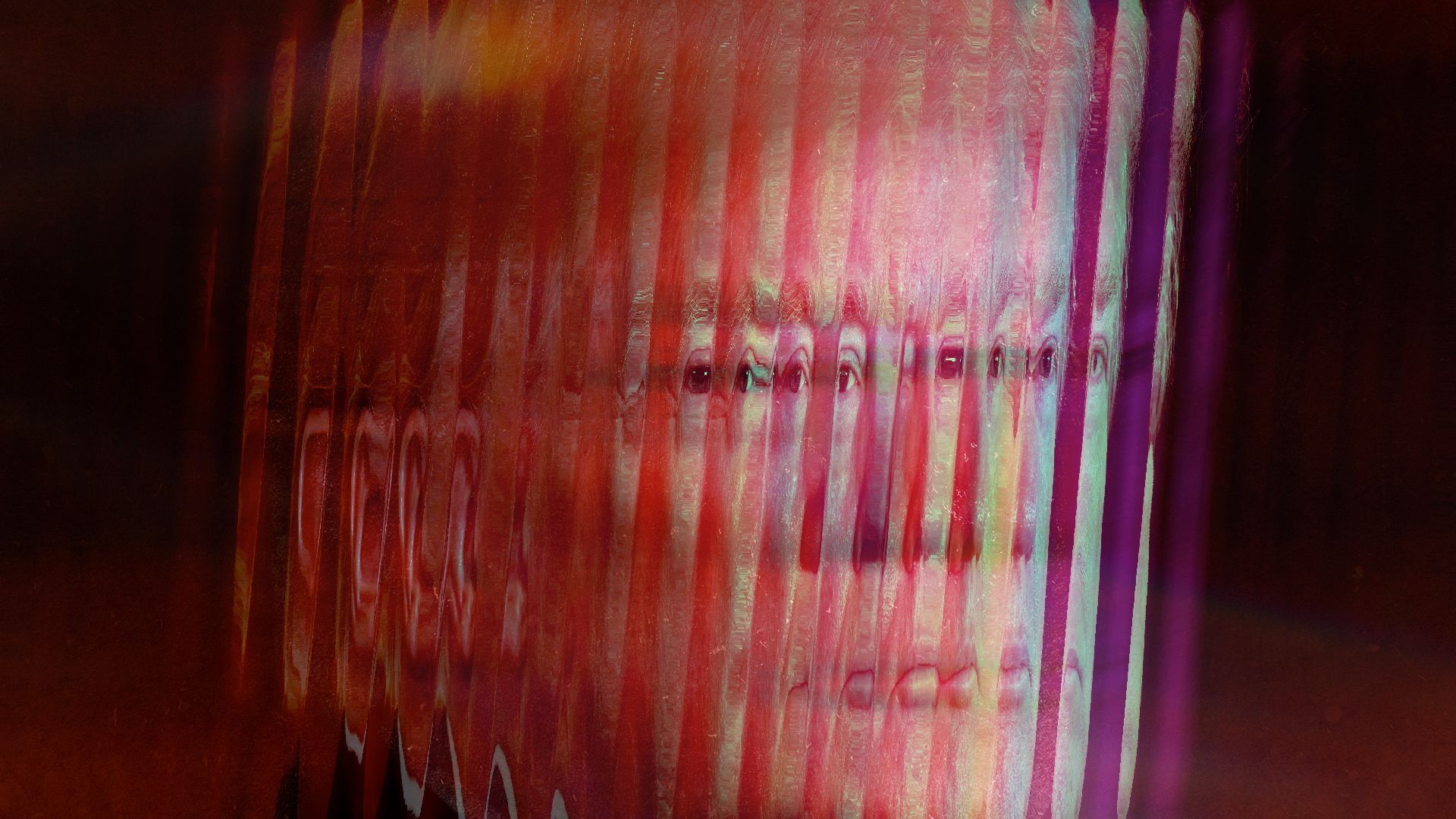 Photo illustration of President-elect Donald Trump behind a distorted glass effect.