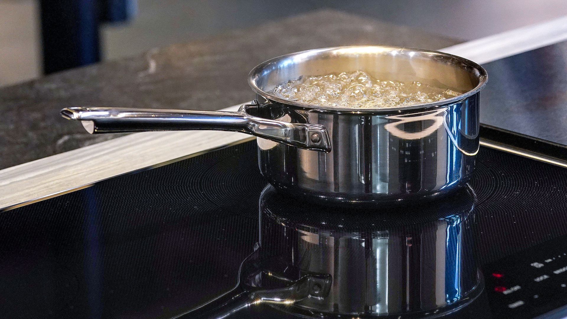 pan of water on stove boiling