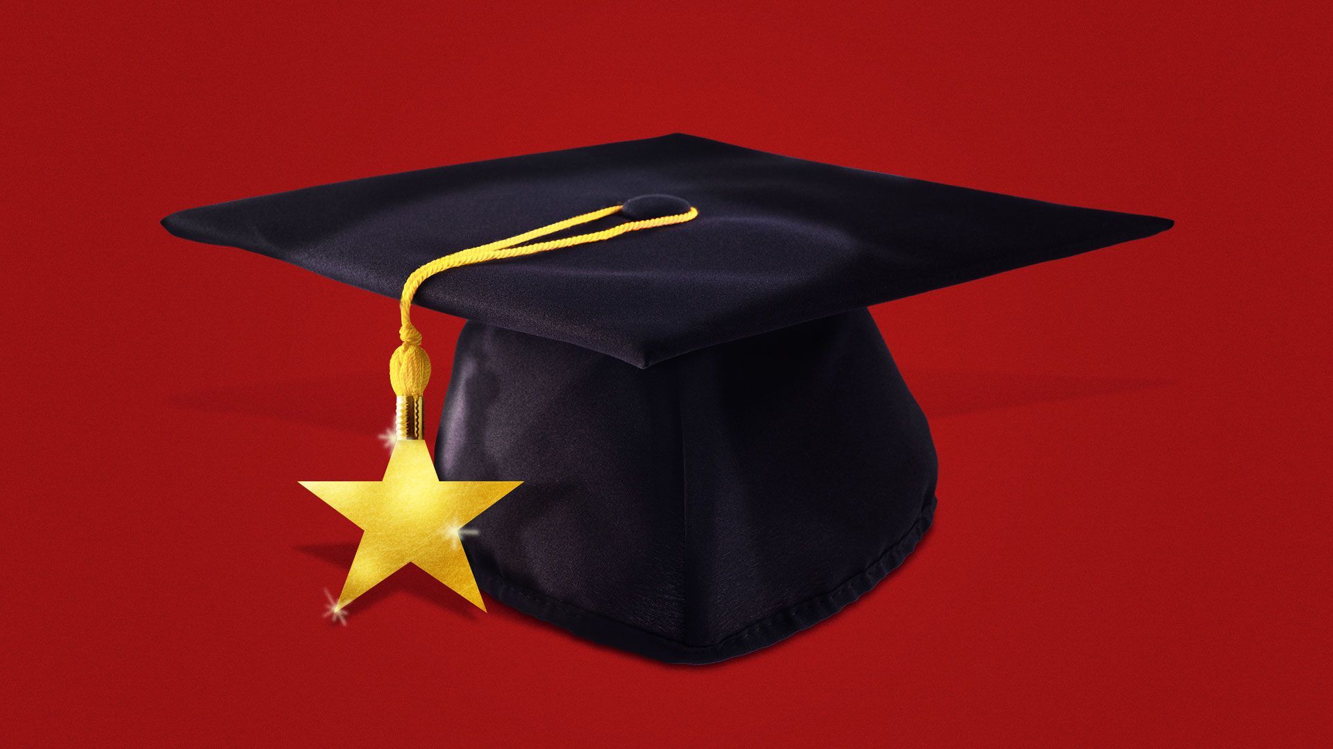 Illustration of graduation cap with a golden star