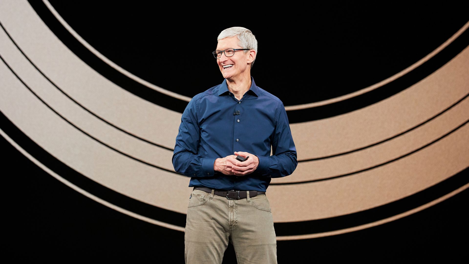 Apple CEO Tim Cook, speaking at a September 2018 event.