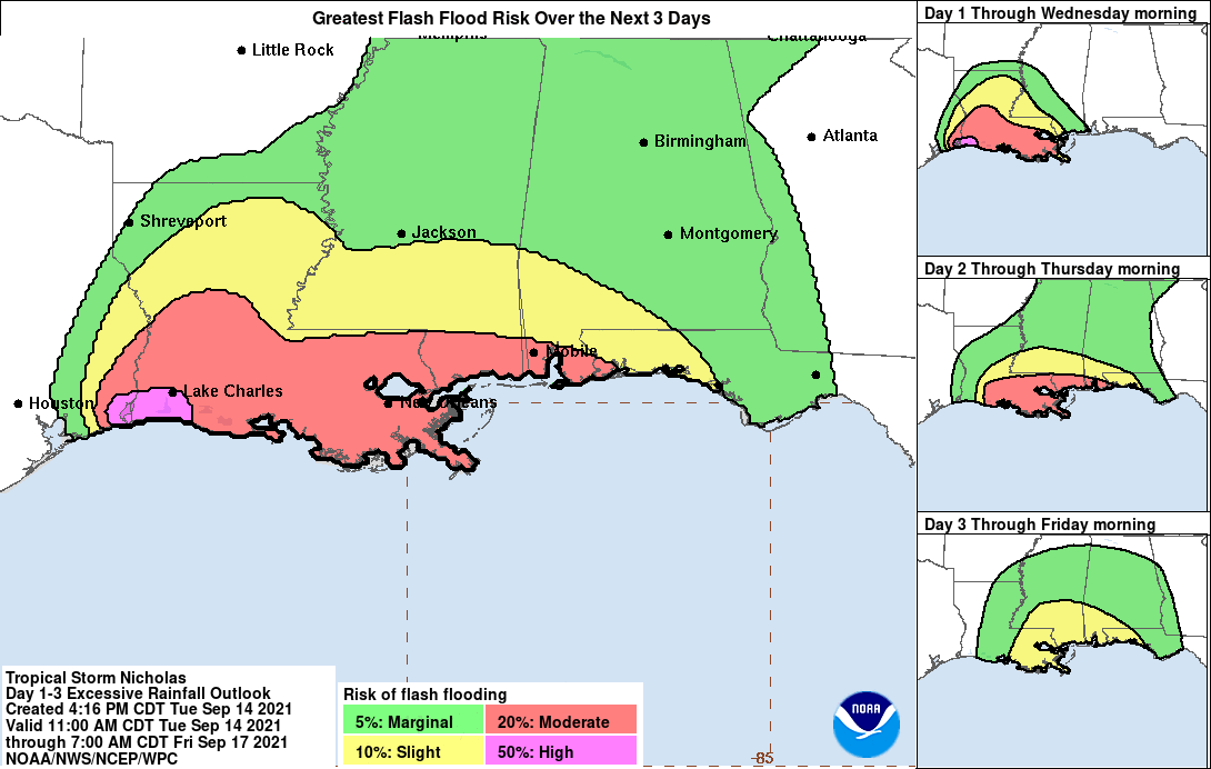 FIRST ALERT FORECAST: Tracking Nicholas; heavy rain/flood threat for SW  Louisiana