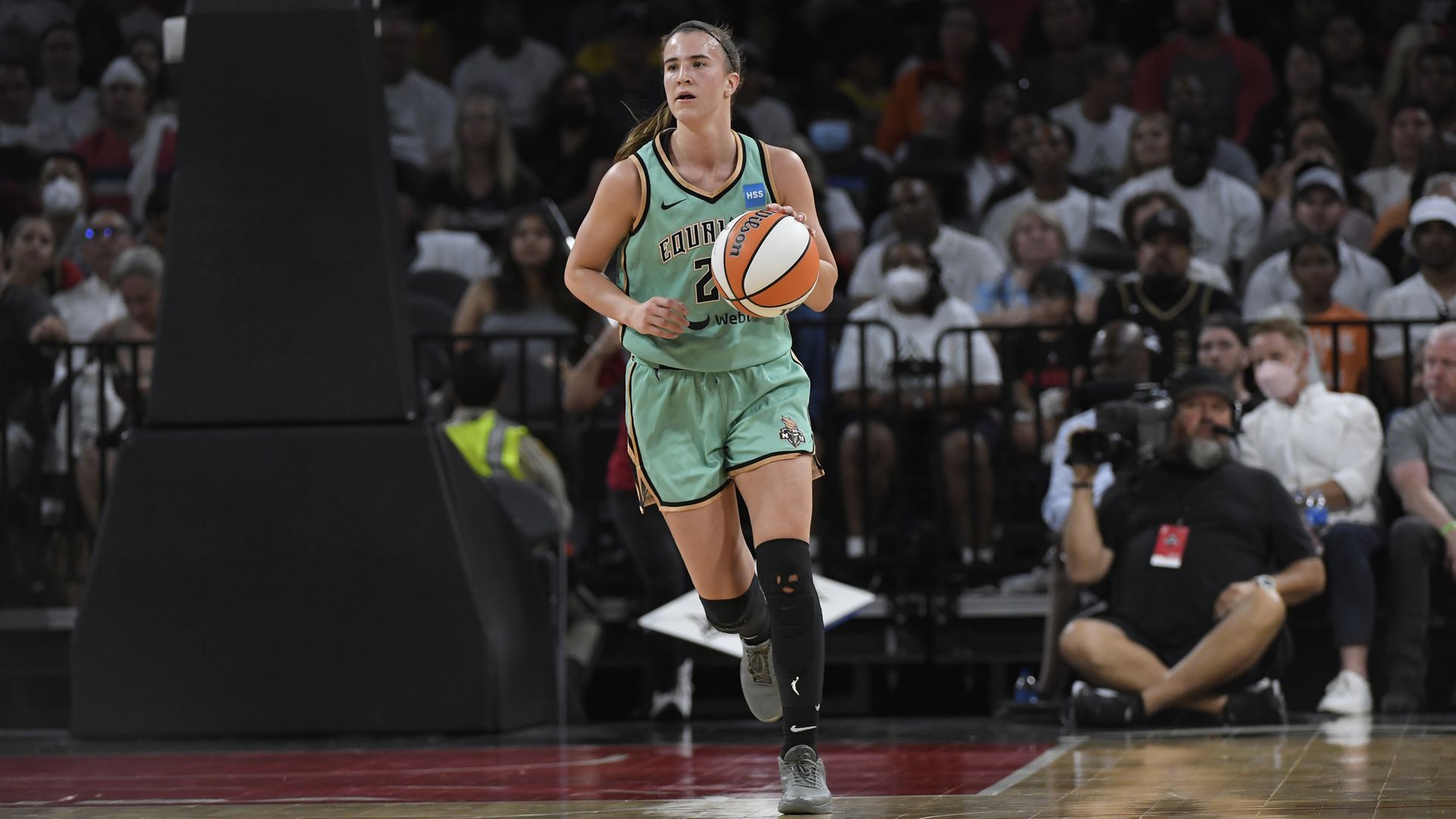 Sabrina Ionescu during Wednesday's game.