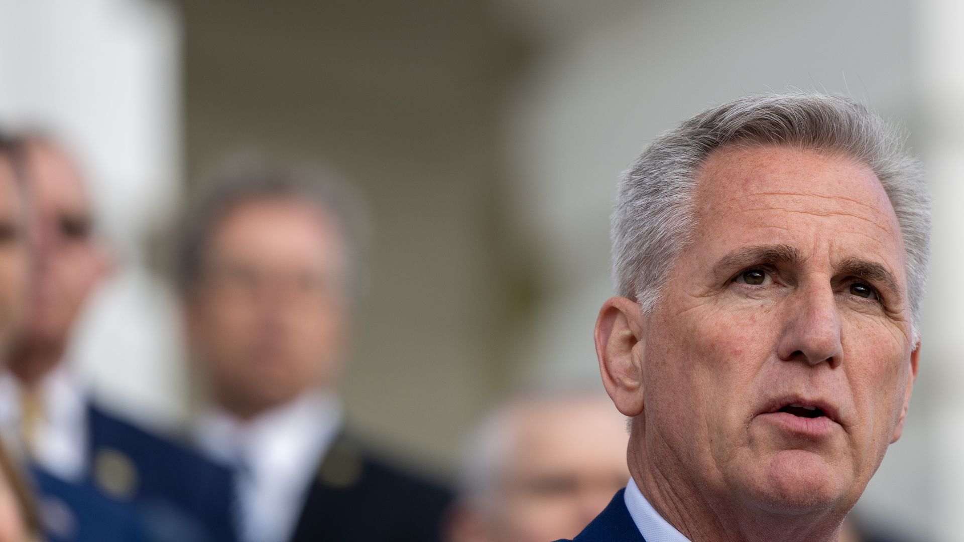 Kevin McCarthy talking at a press conference