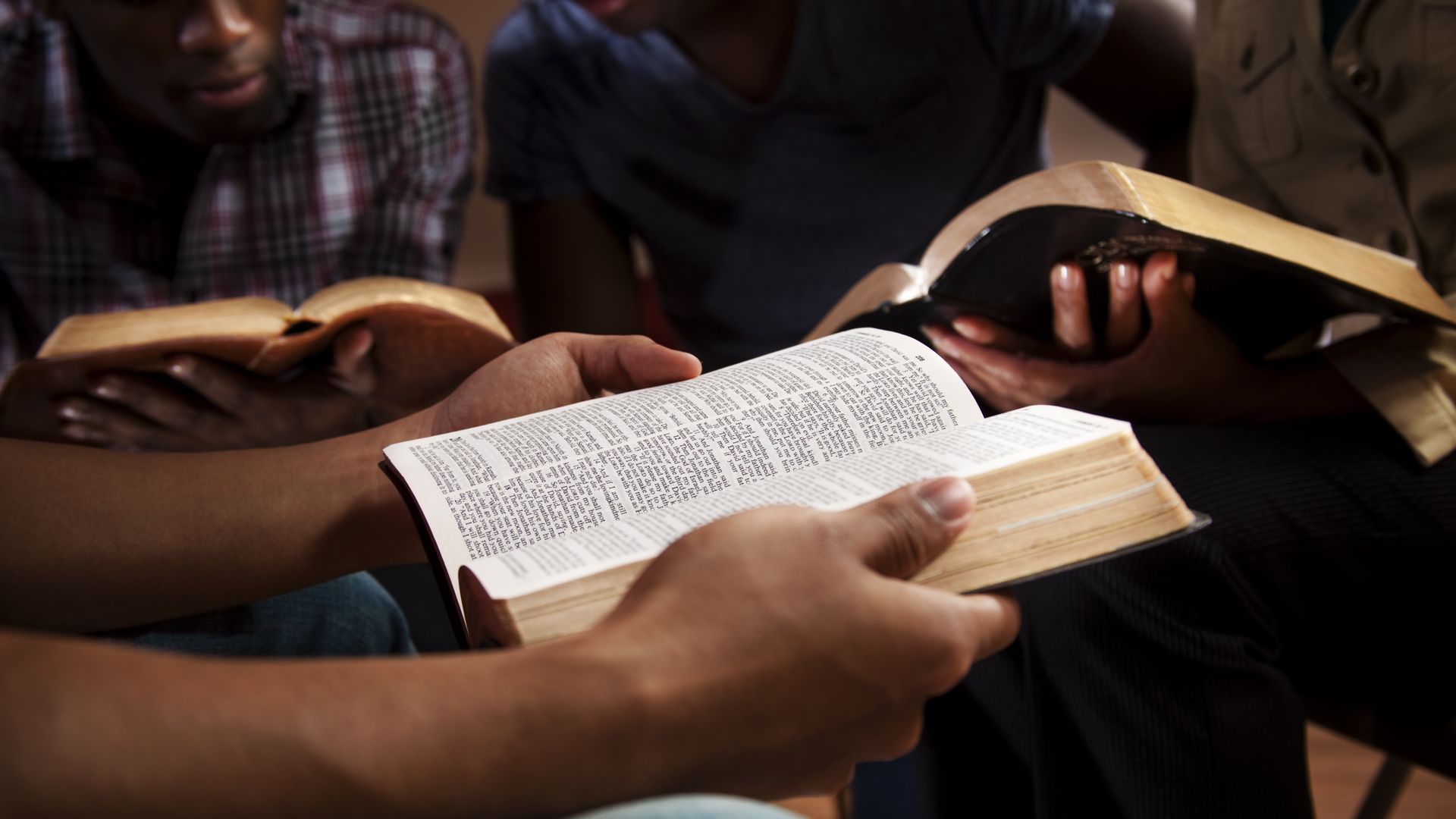 Group of people reading the Bible