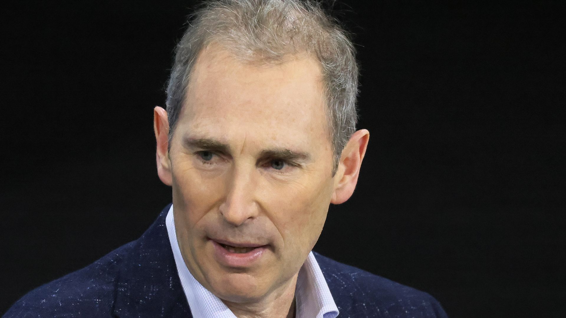 Amazon CEO Andy Jassy speaking during the New York Times Dealbook summit