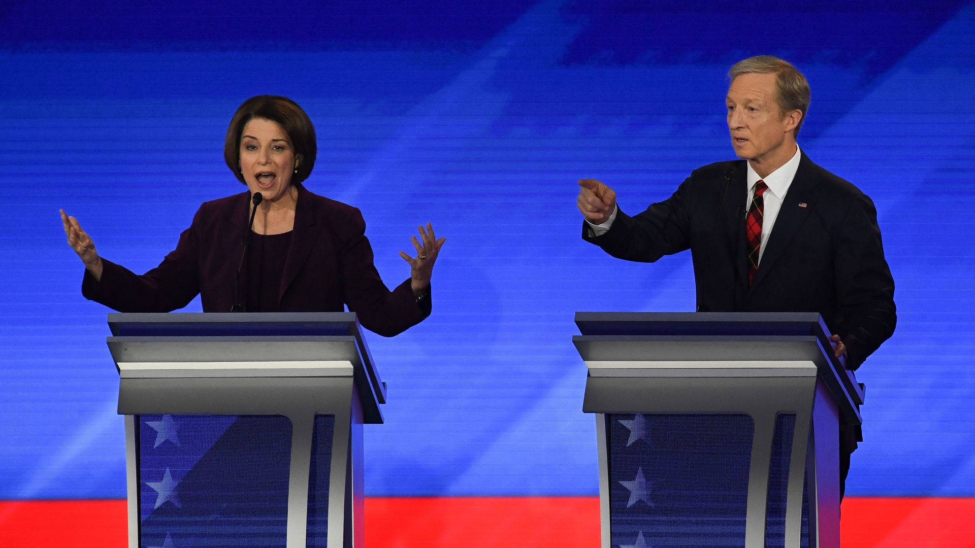 Sen. Amy Klobuchar and billionaire Tom Steyer