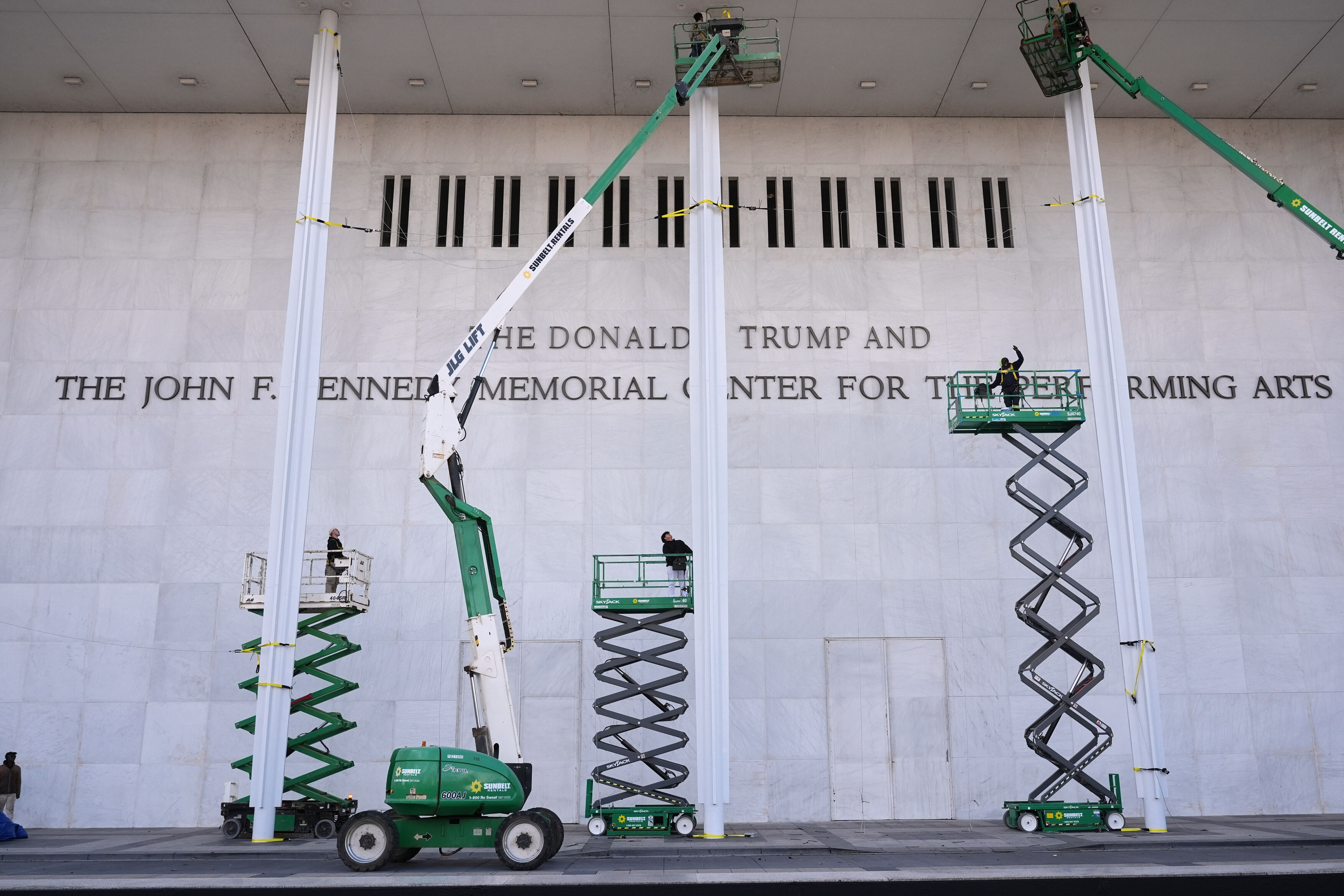 New signage appeared at the John F. Kennedy Memorial Center for the Performing Arts in December. Photo: Jacquelyn Martin/AP