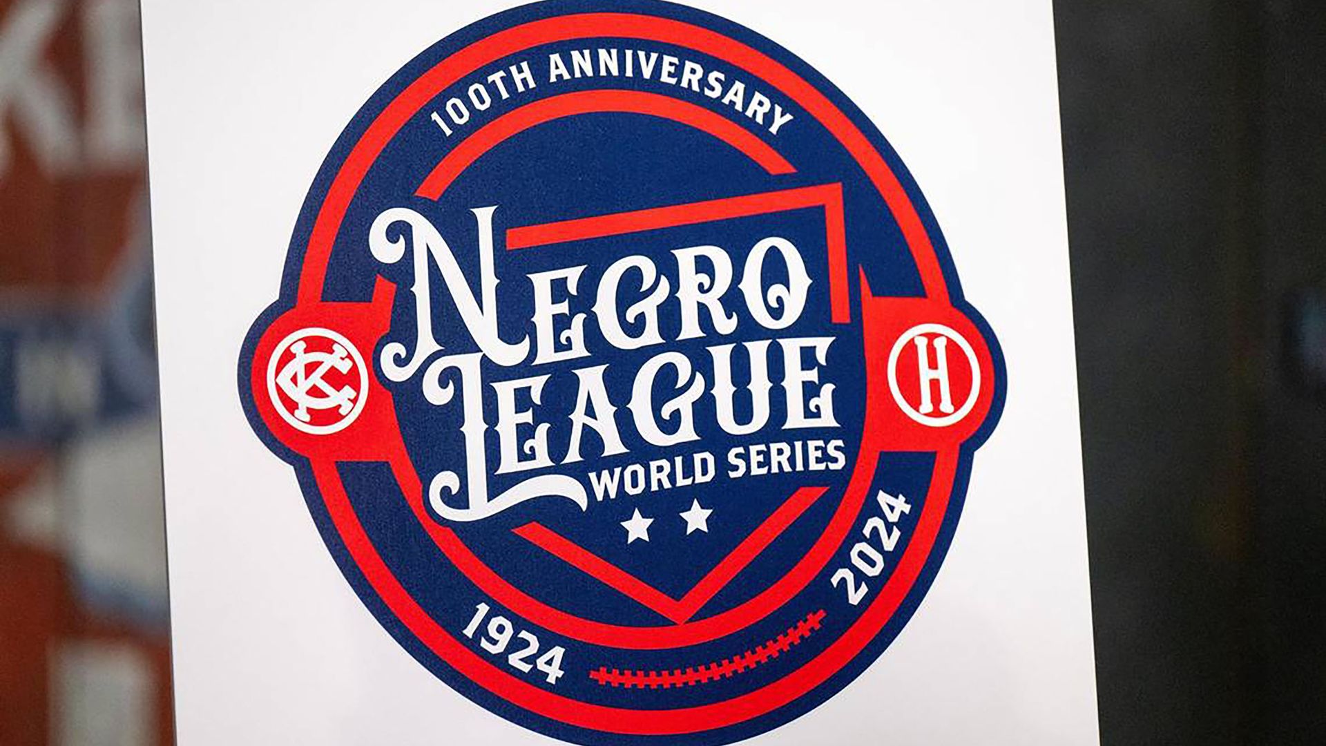A 100th anniversary commemorative patch for the Negro League World Series. 