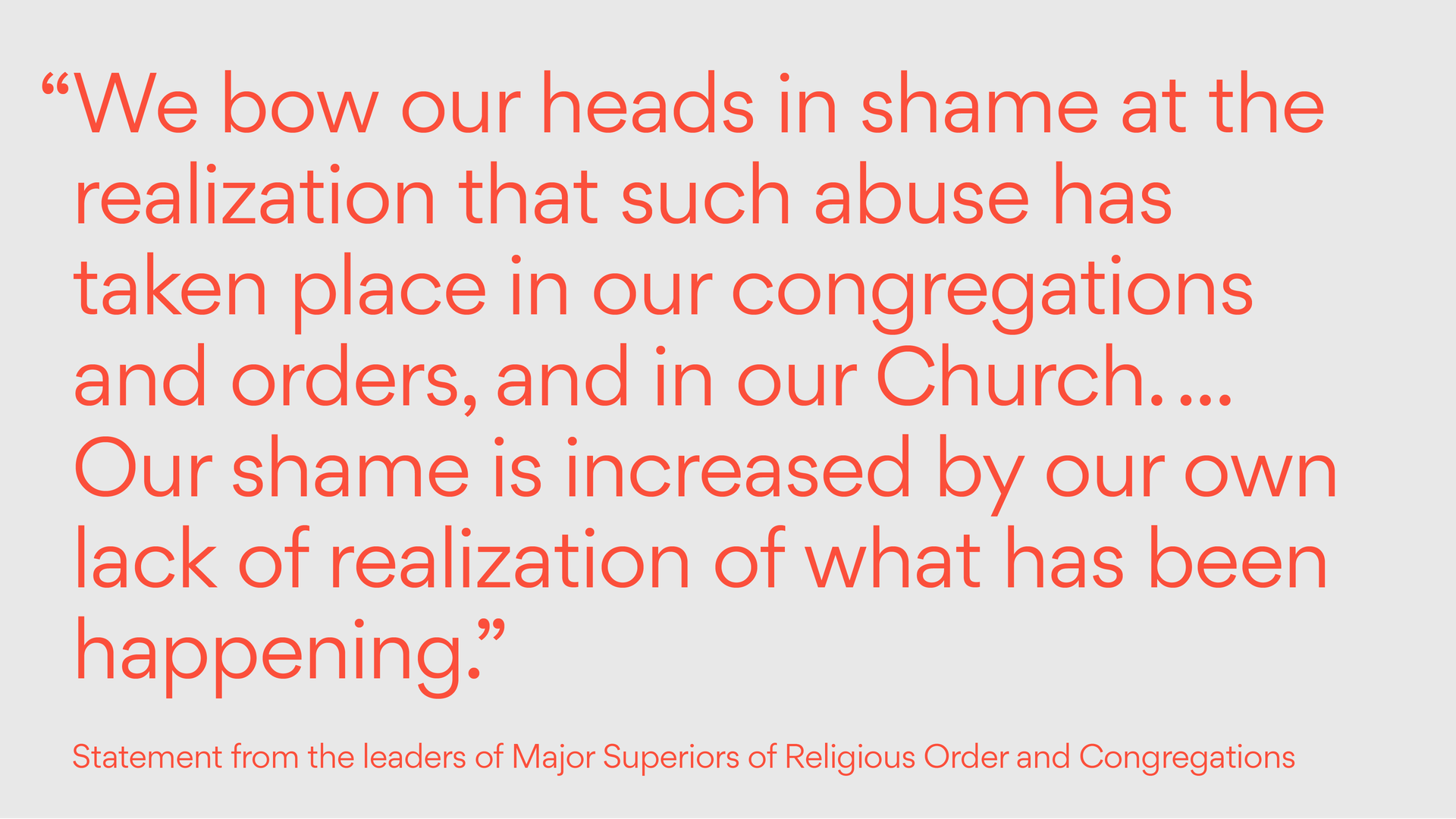 Statement from the leaders of Major Superiors of Religious Order and Congregations