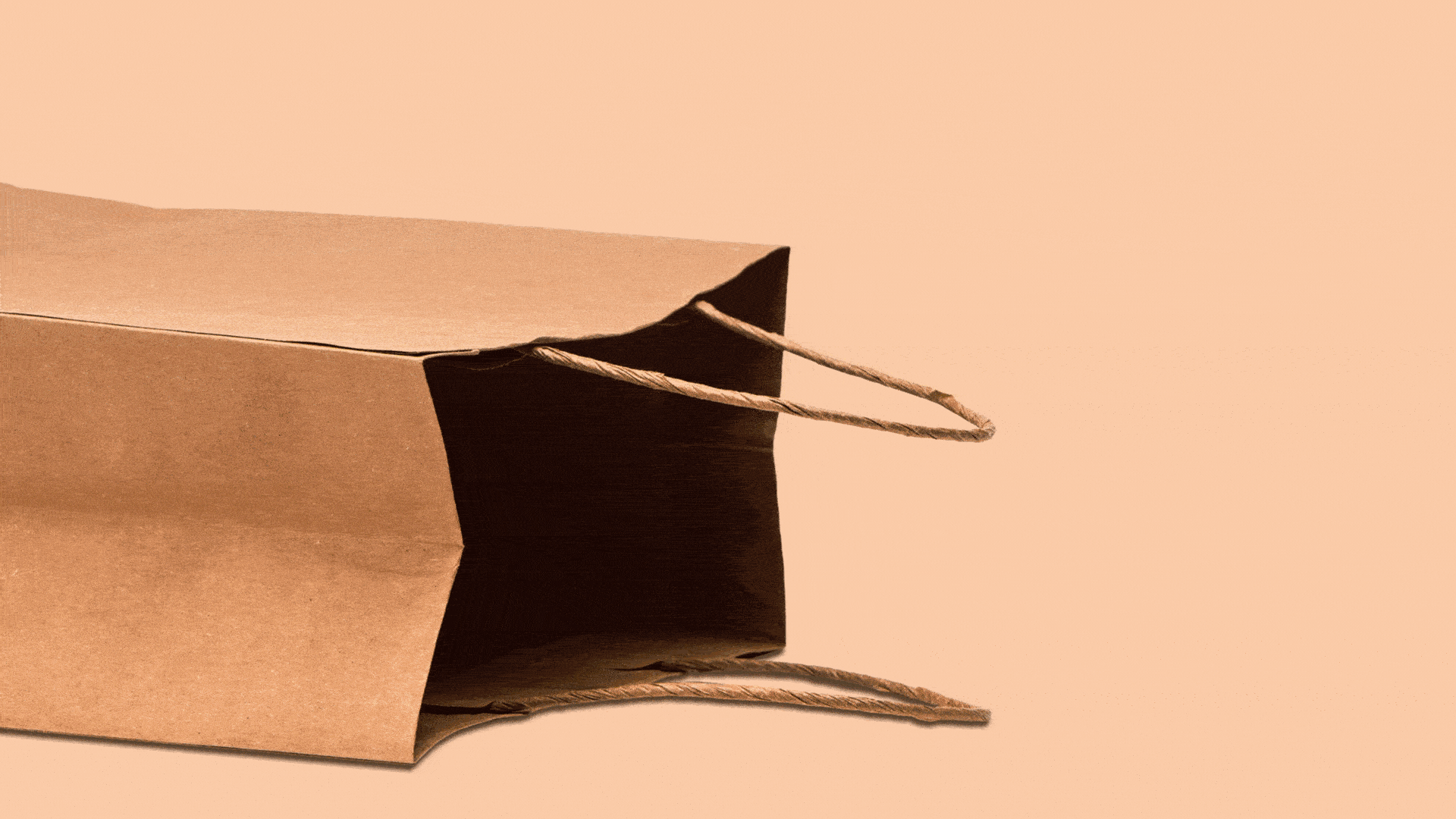 Illustration of a tumbleweed rolling out of a shopping bag.