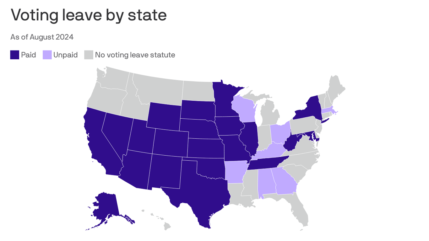 Mapped: What states offer voting leave for employees
