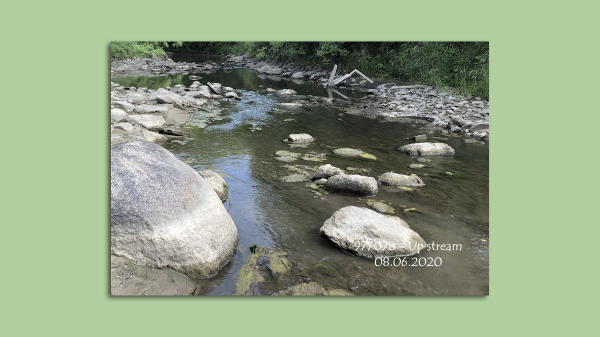 Rocks along Fourmile Creek near Ankeny, Iowa.