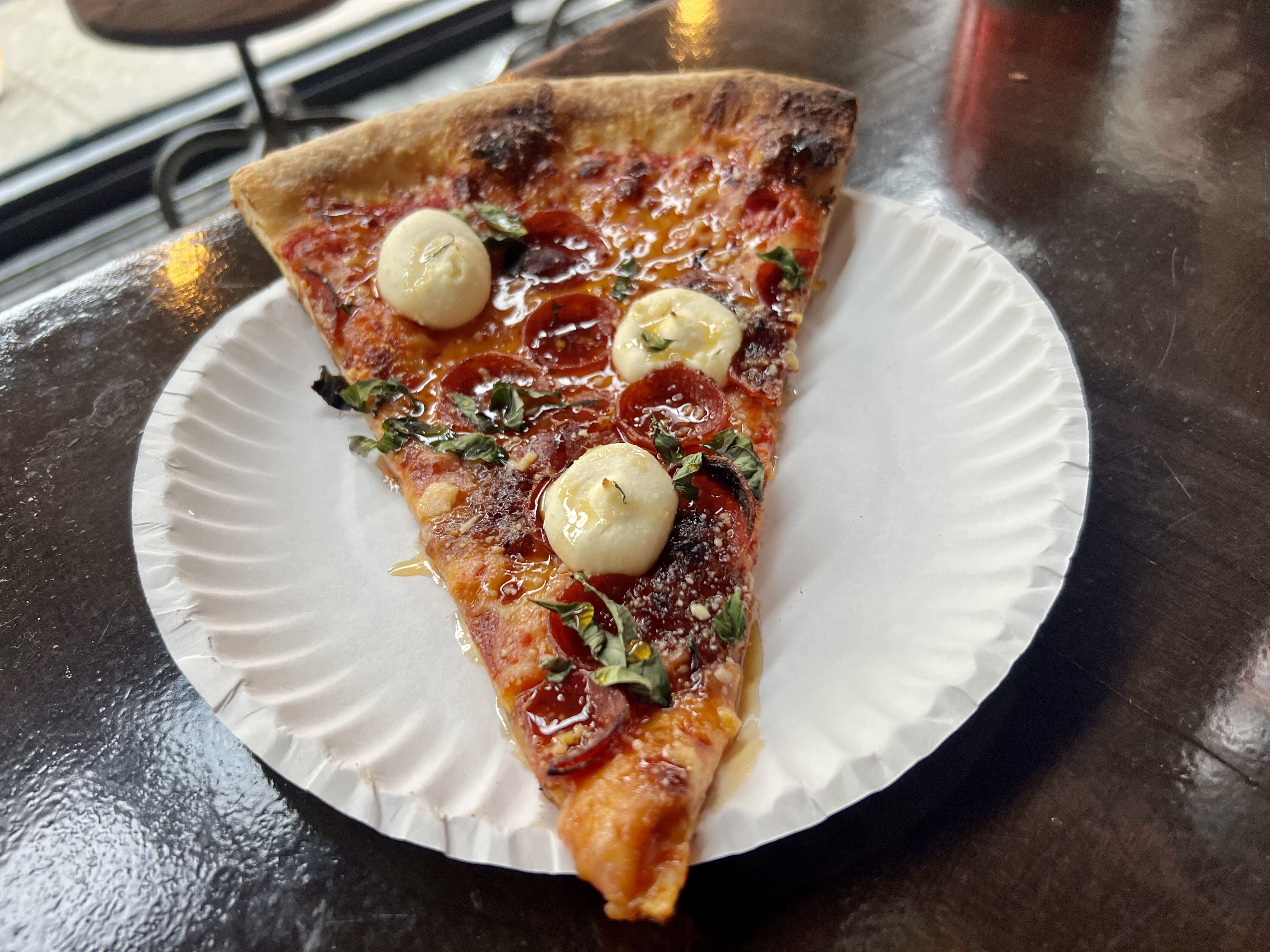 Photo of a slice of pizza 