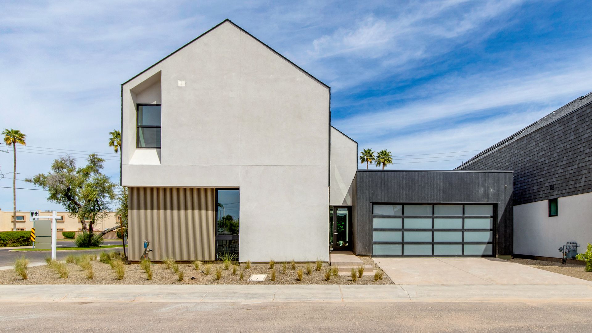 A modern two-story home.