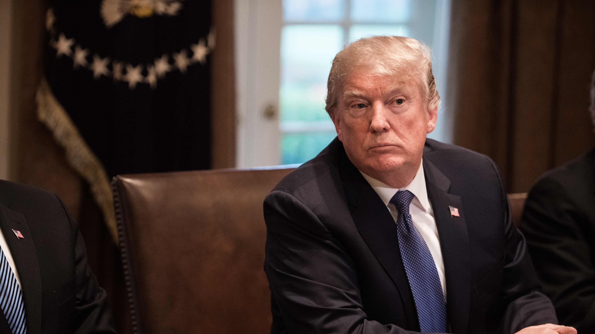 Trump at a Syria meeting.