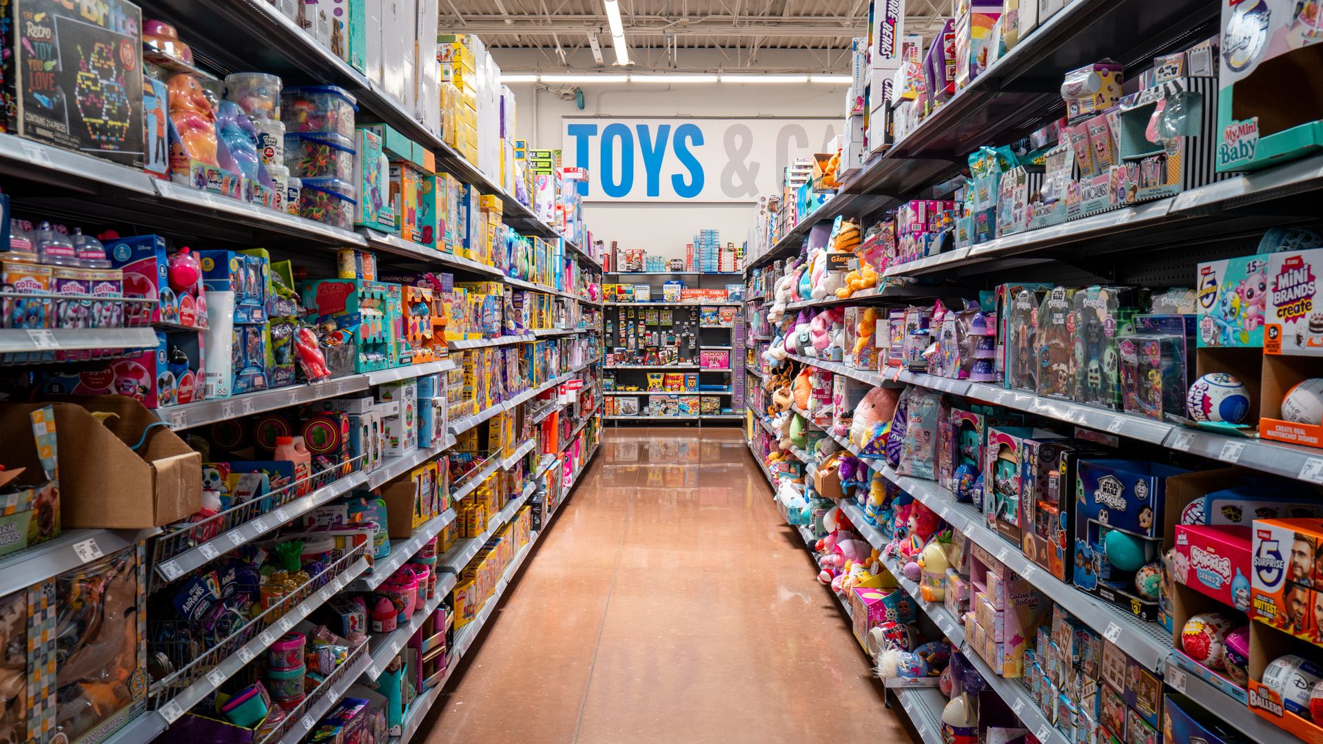 The toy aisle at a Walmart store