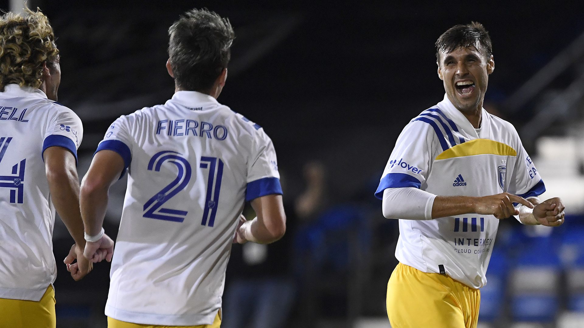 Earthquakes players celebrating