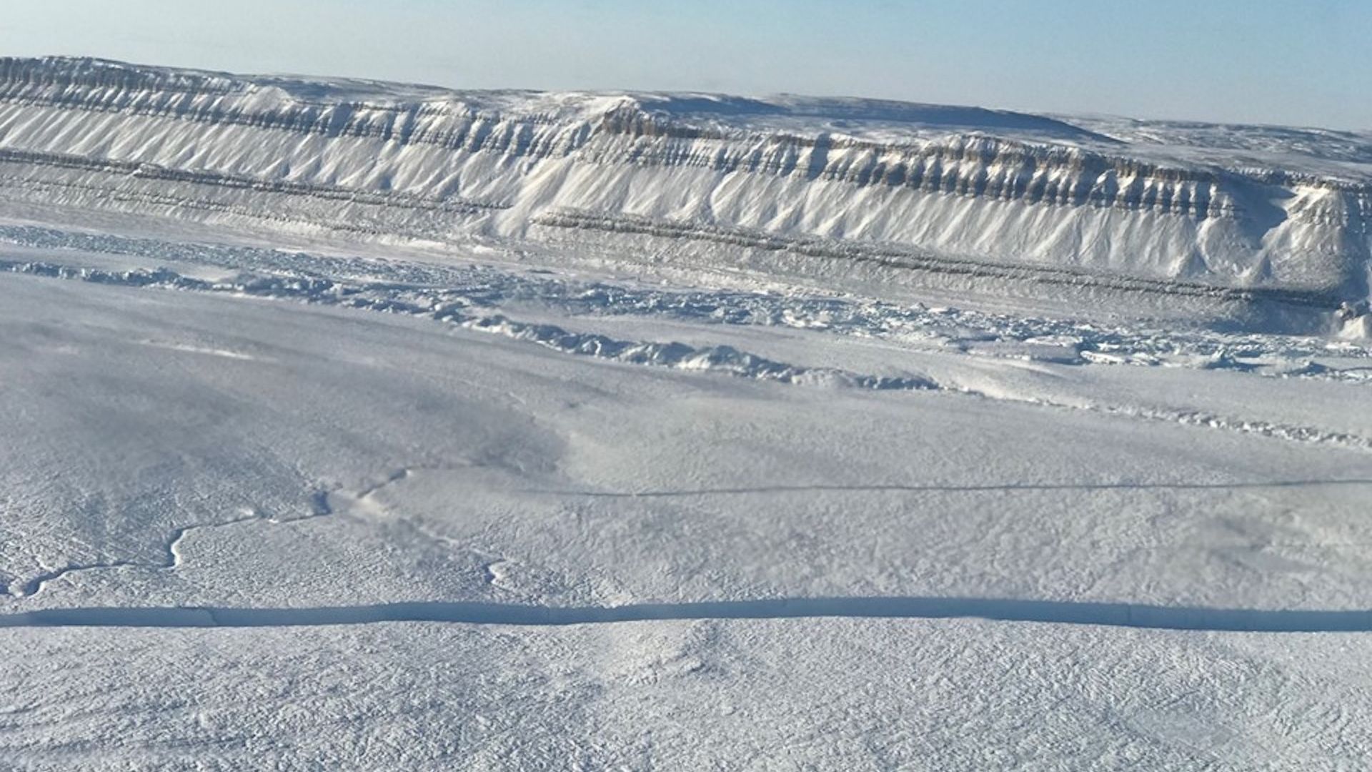 Crack in Petermann Glacier, Greenland.