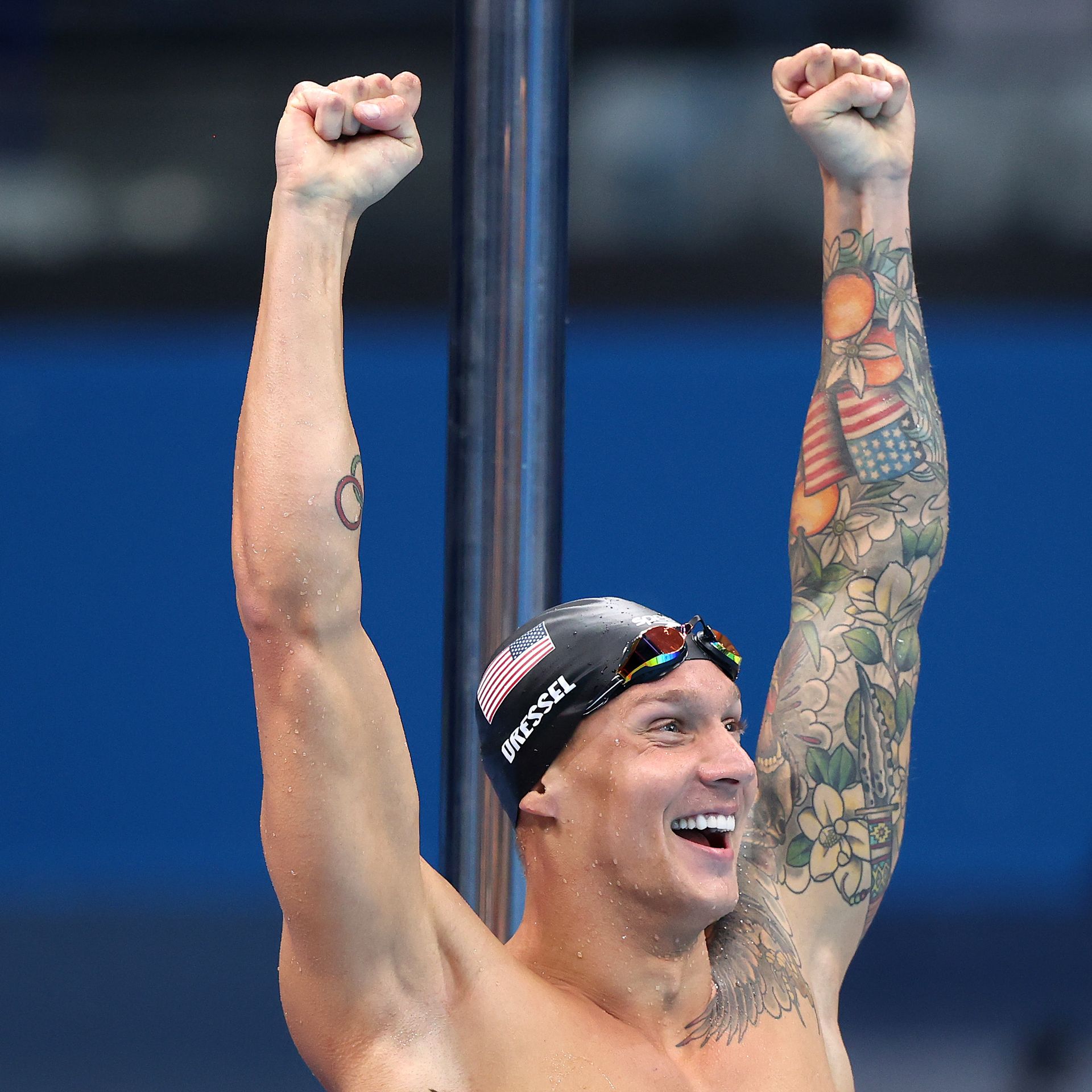 Caeleb Dressel Of Team USA Wins Gold In 100 Freestyle At Olympics