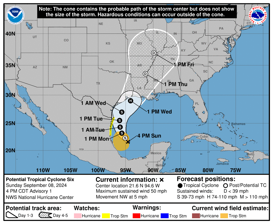 Hurricane Francine forecast to form, make landfall near Louisiana/Texas