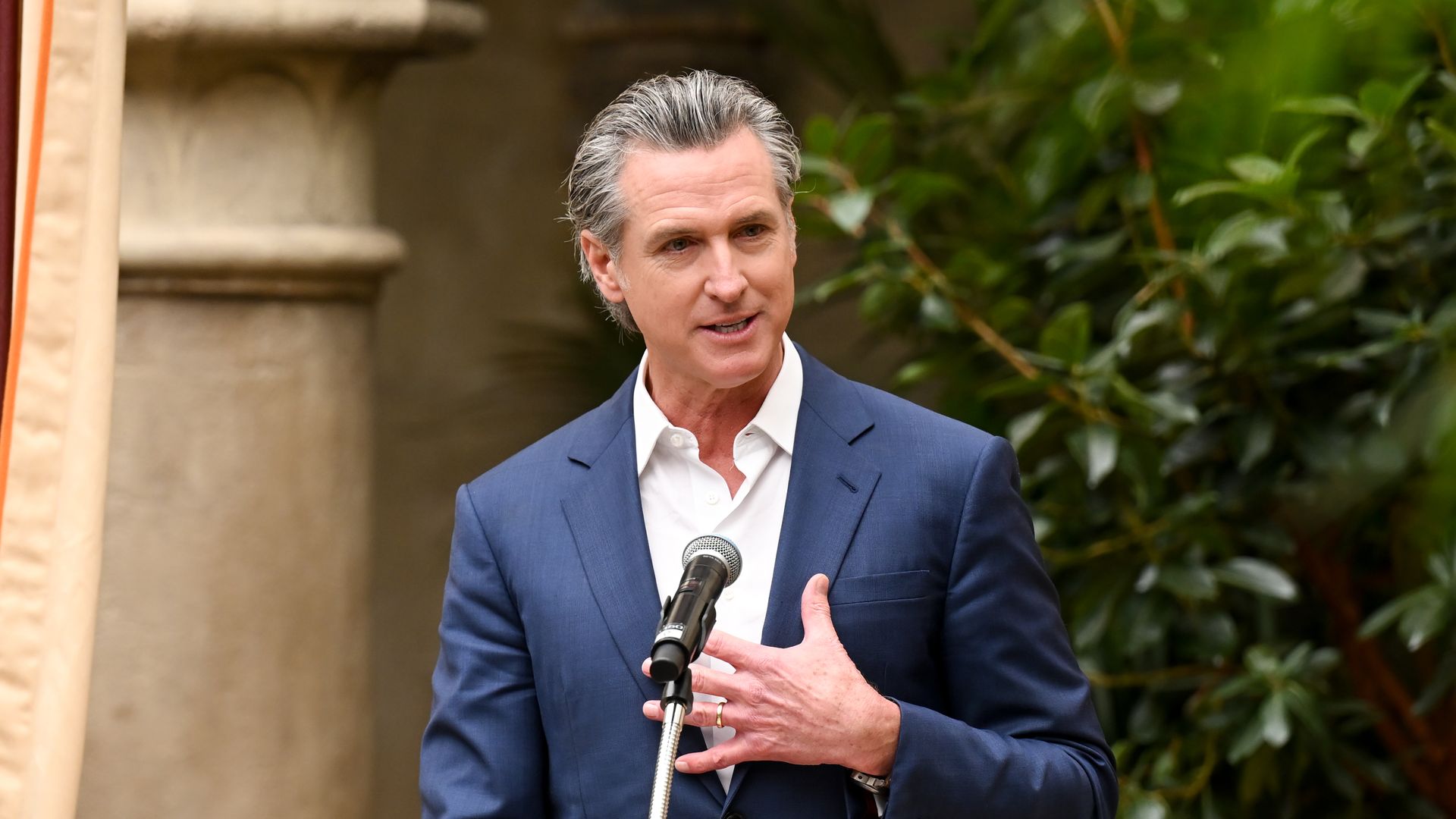 California Governor Gavin Newsom at the Vogue World: Hollywood Announcement at Chateau Marmont on March 26, 2025 in West Hollywood, California. (Photo by Michael Buckner/Variety via Getty Images)