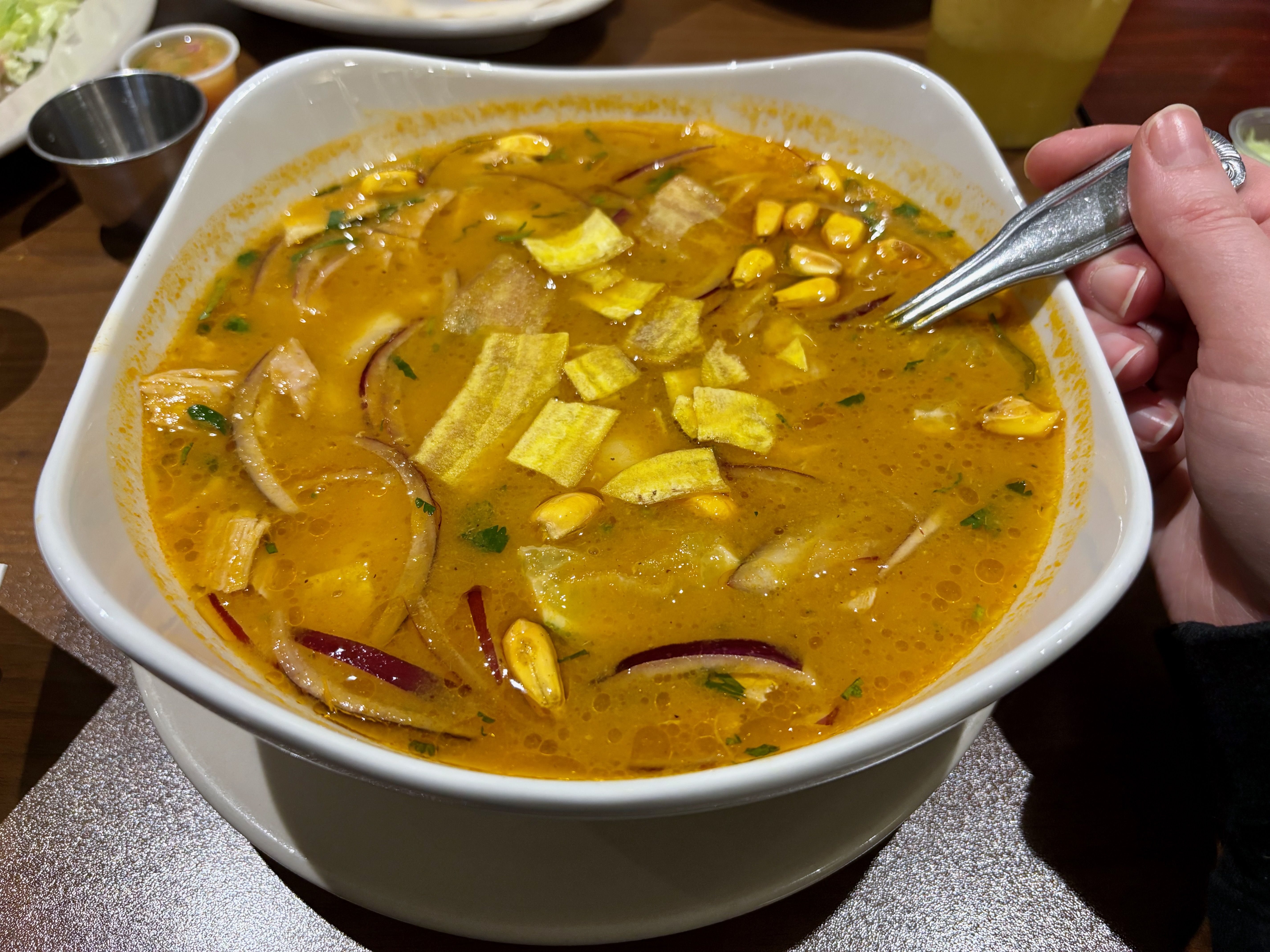 A close-up of the encebollado