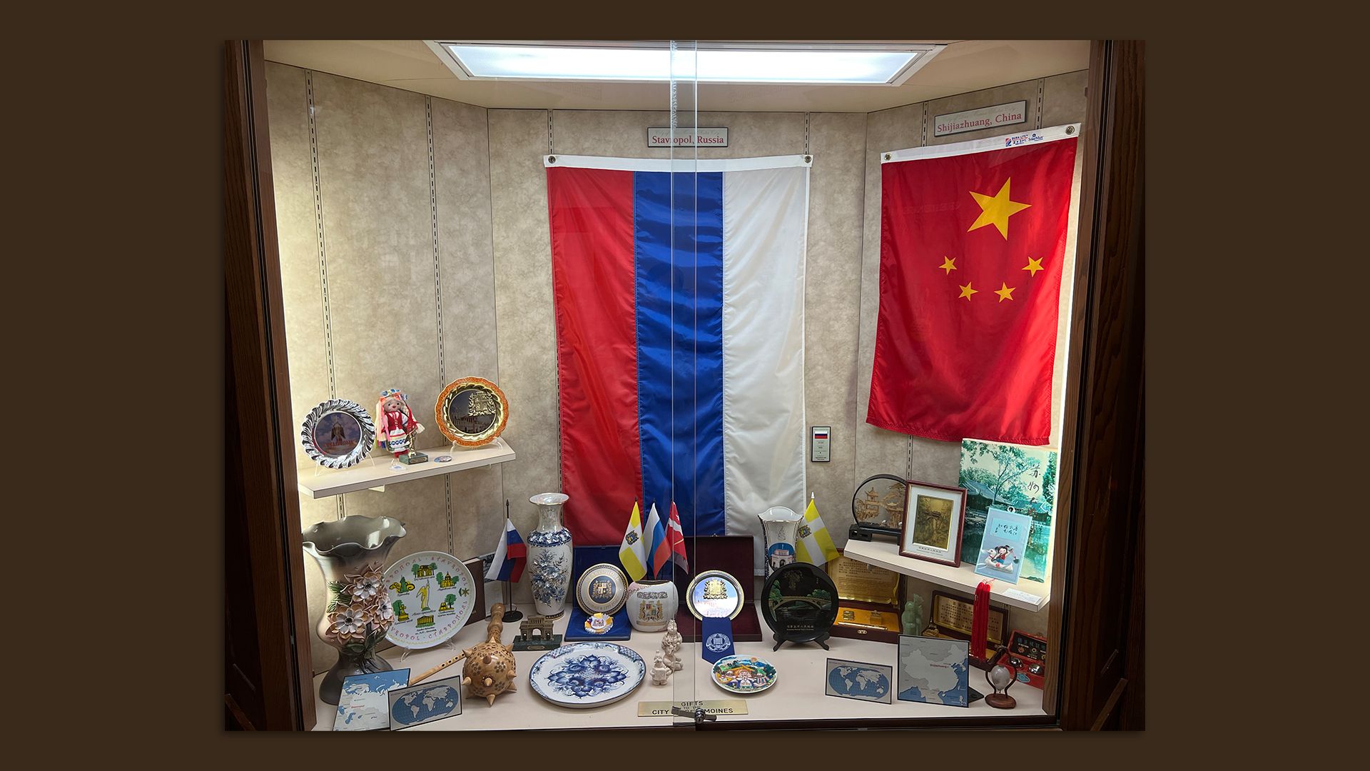 A photo of the Russian flag.