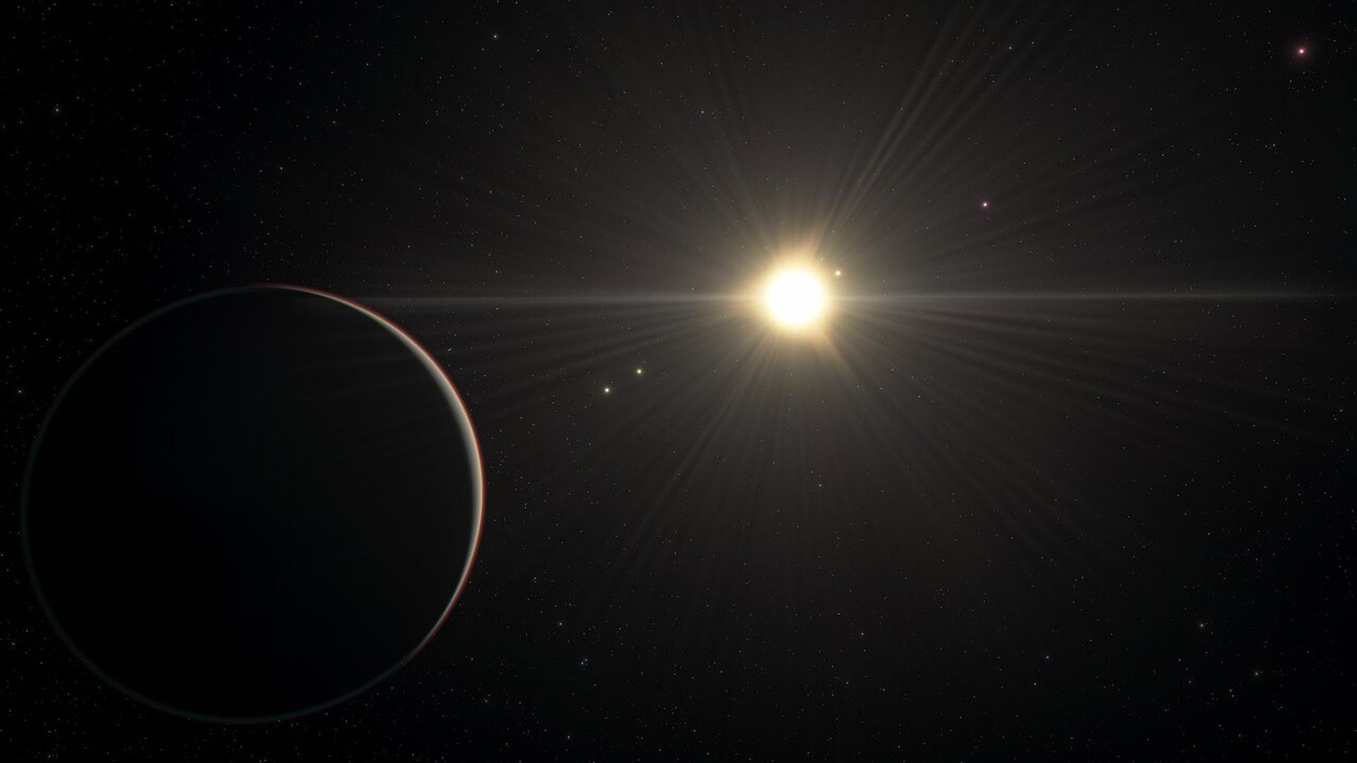 Artist's illustration of the planets orbiting TOI-178.