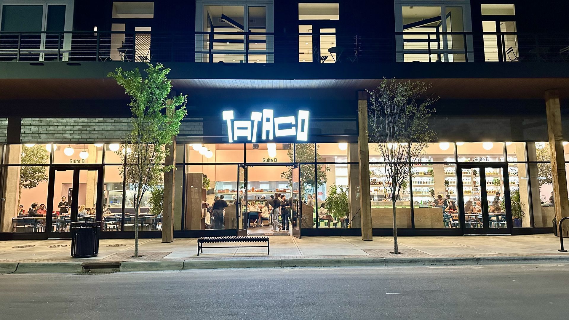 The outside of TaTaco in downtown Durham