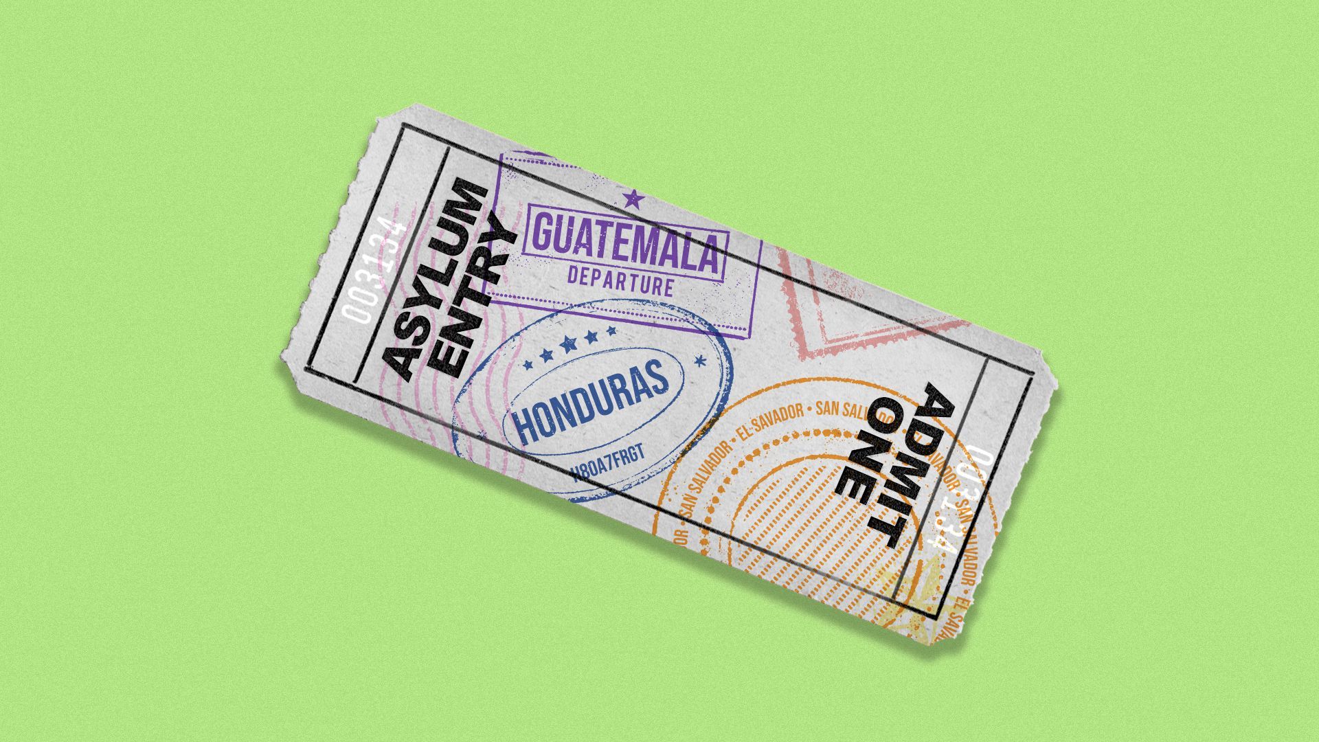 This is a metaphorical ticket for asylum, which immigrants in the migrant caravan are seeking
