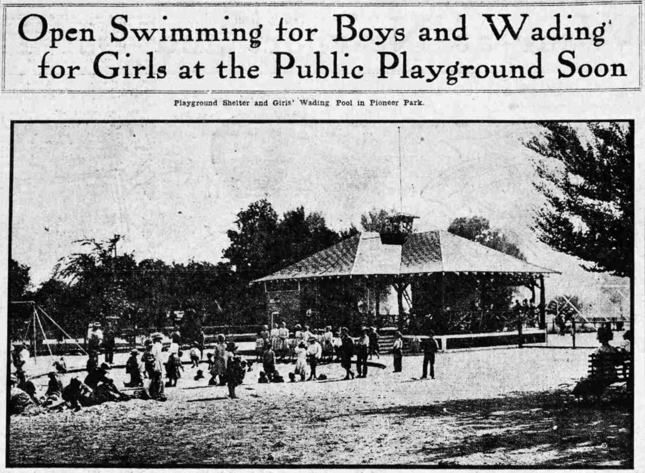 A photo of a pool in an old newspaper