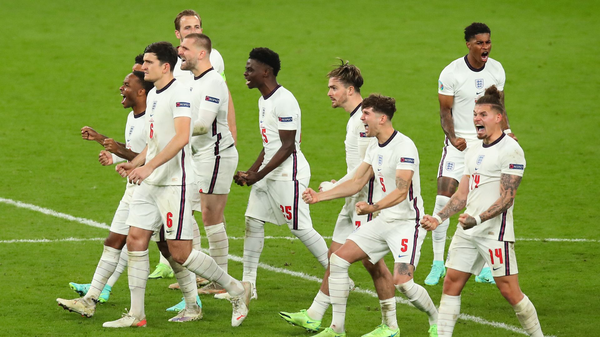 Team England during the championship final on July 11