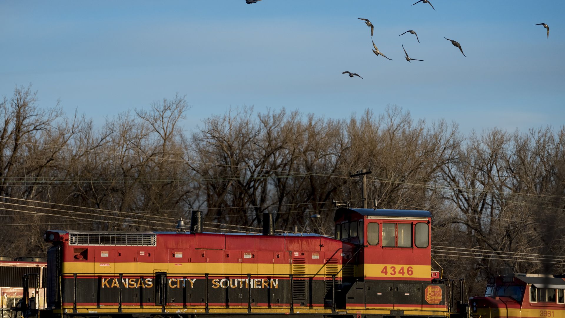 A Kansas City Southern (KSC) Railway locomotive.