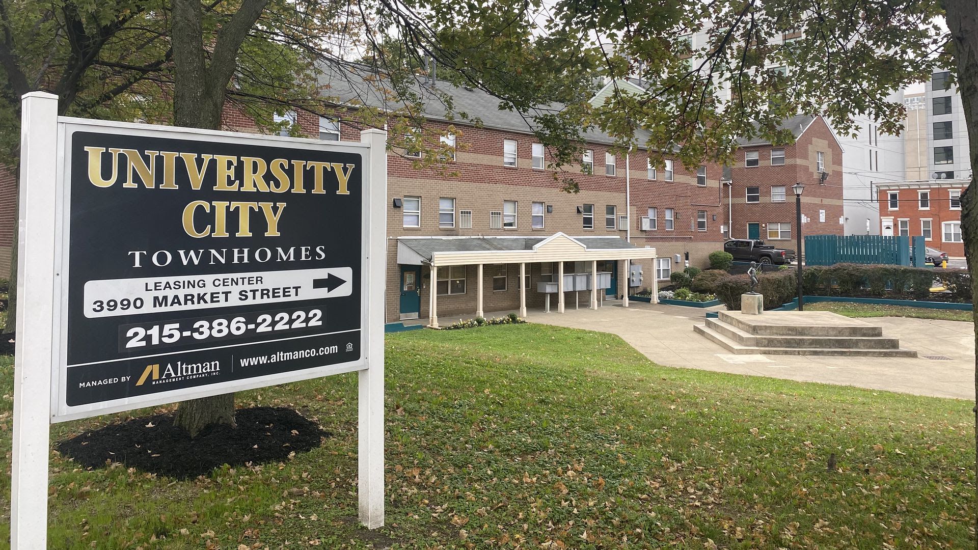 The exterior of University City Townhomes in University City.