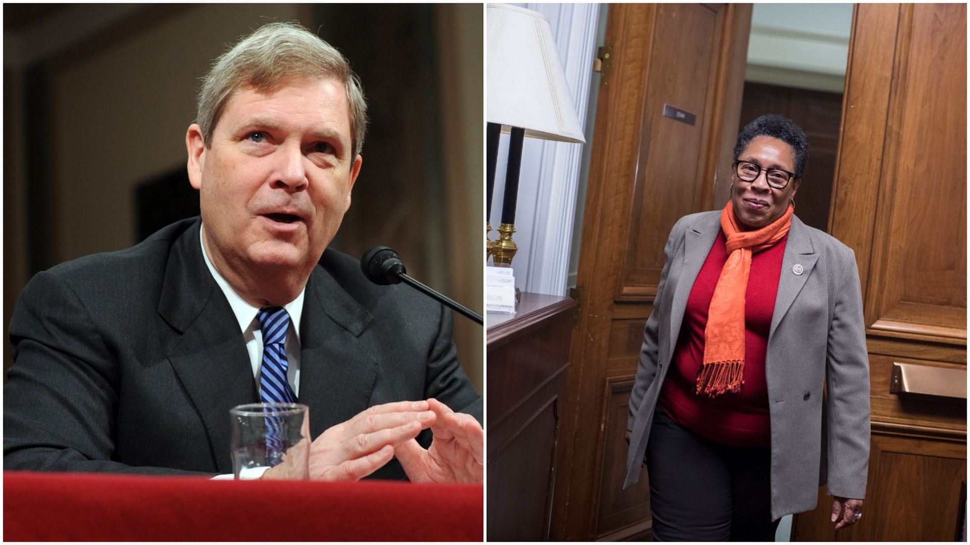 Iowa Gov. Tom Vilsack and Rep. Marcia Fudge