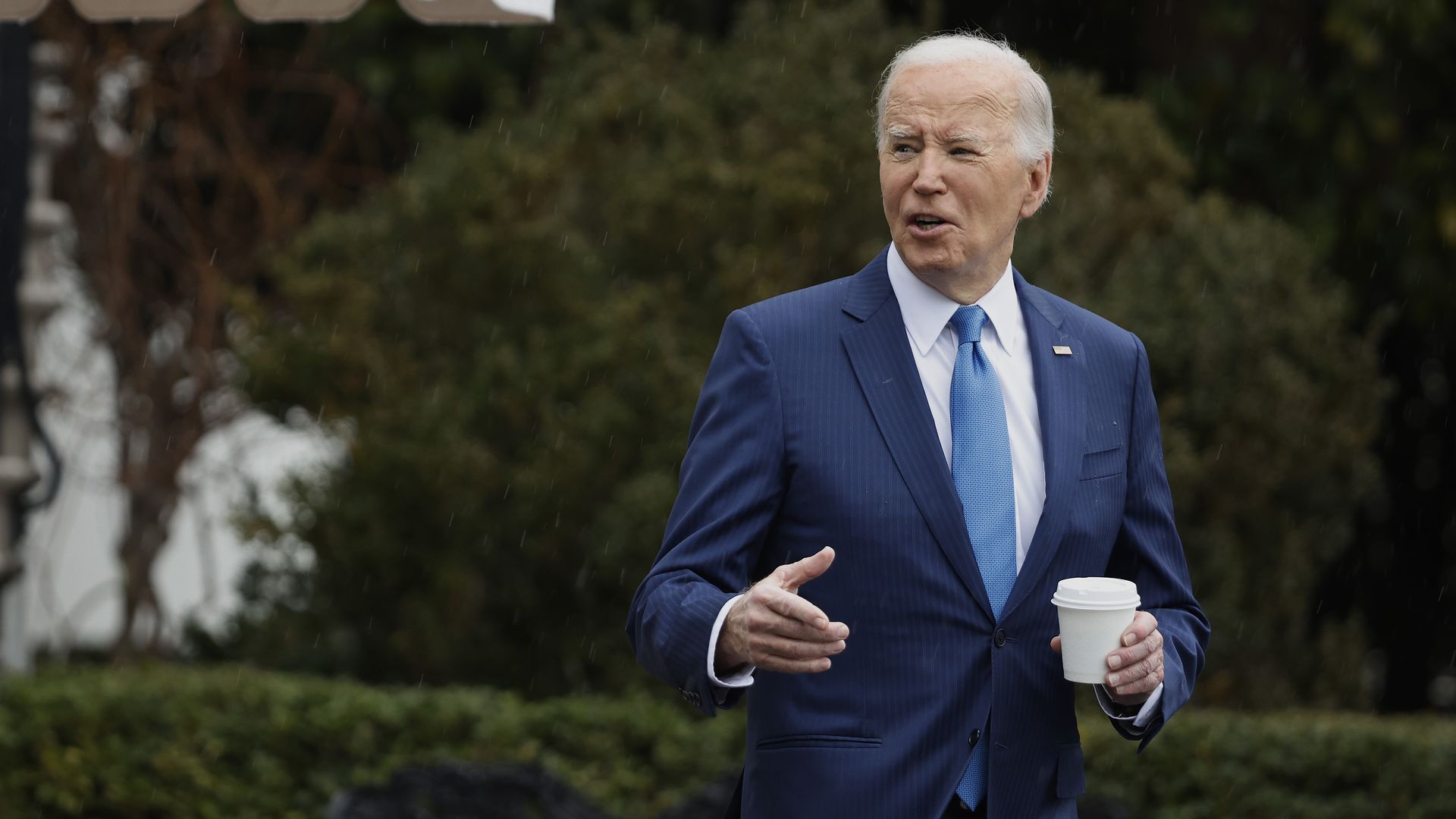 President Biden speaks outside