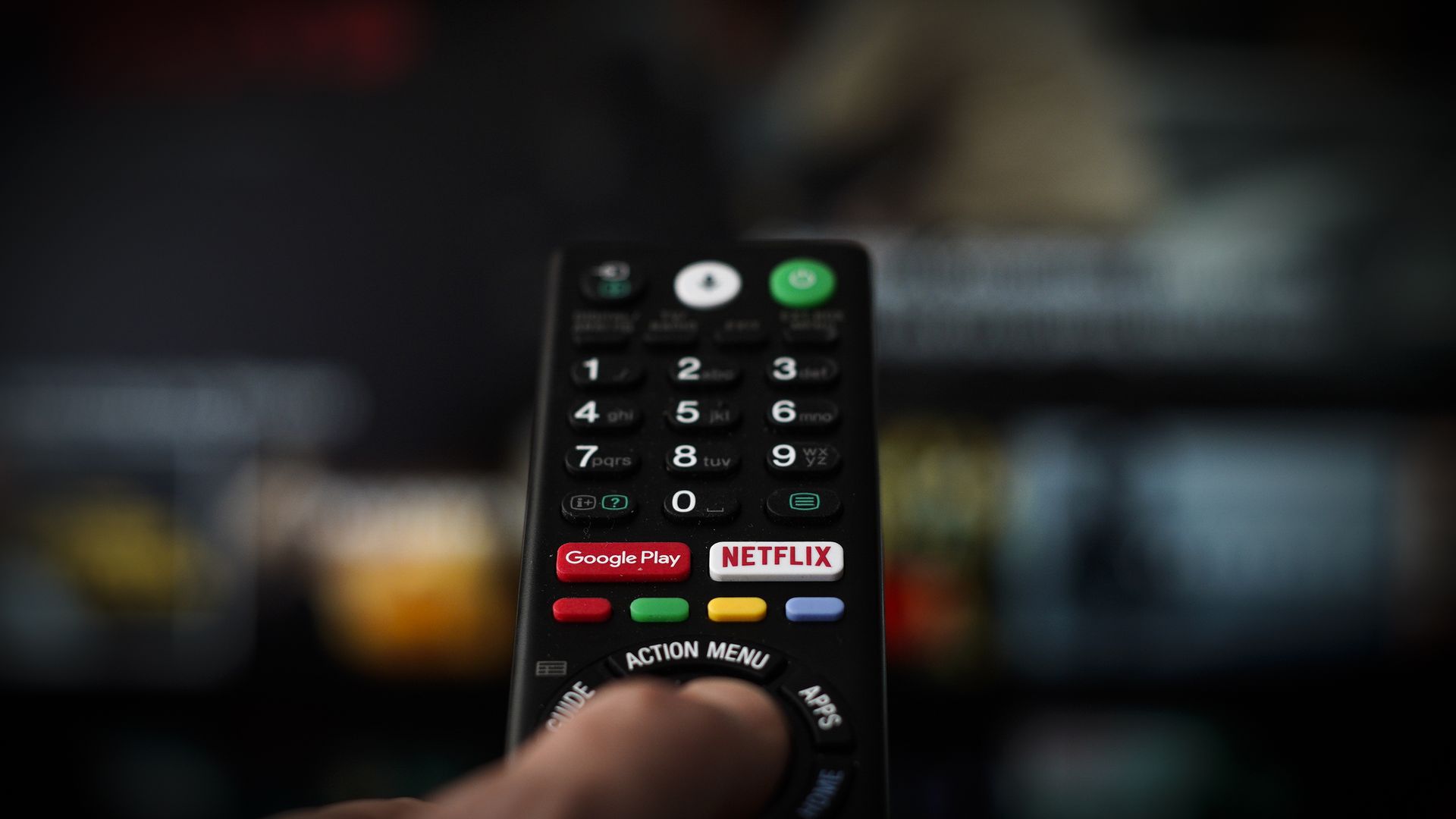 A button for launching the Netflix application is seen on a remote control in this photo illustration.