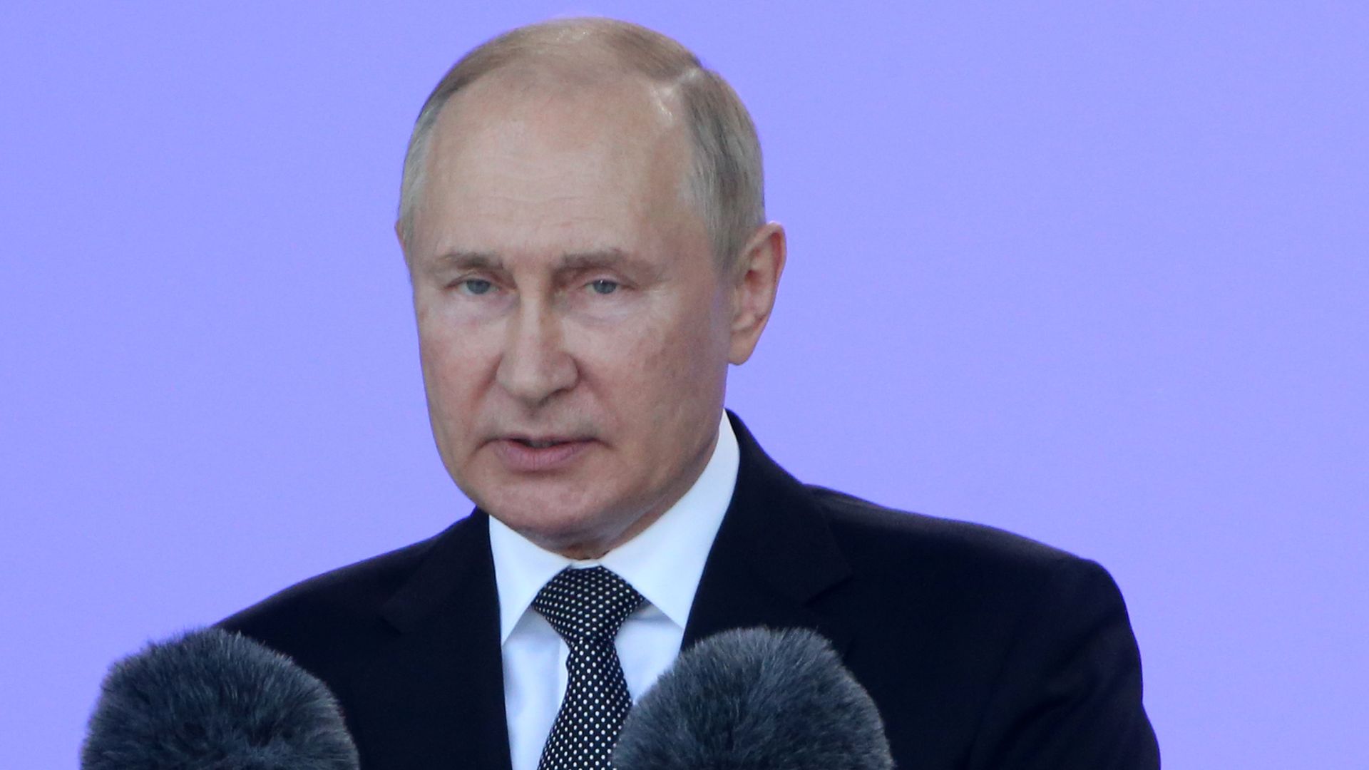 Russian President Vladimir Putin speaks duringan event on August,15, 2022, in Kubinka, outside of Moscow, Russia.