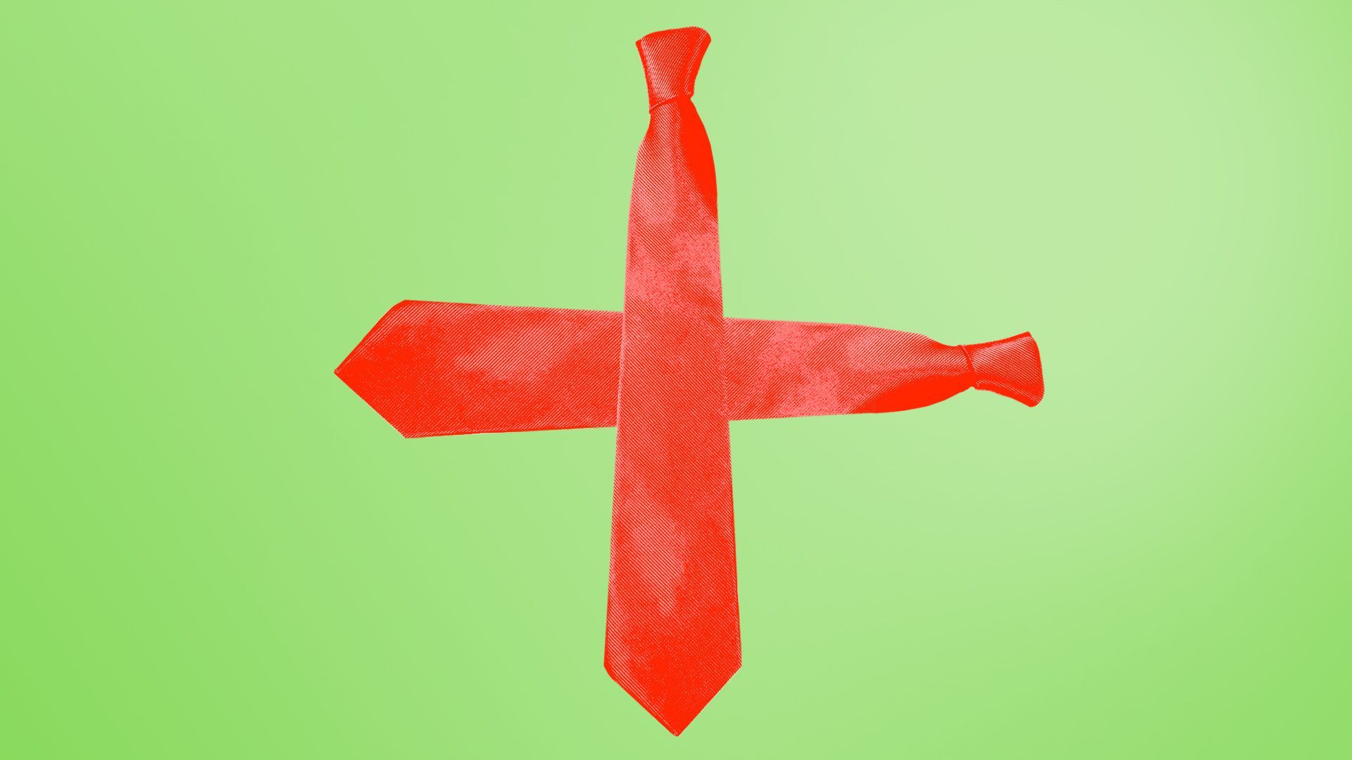 Illustration of Trump's tie as a health plus. 
