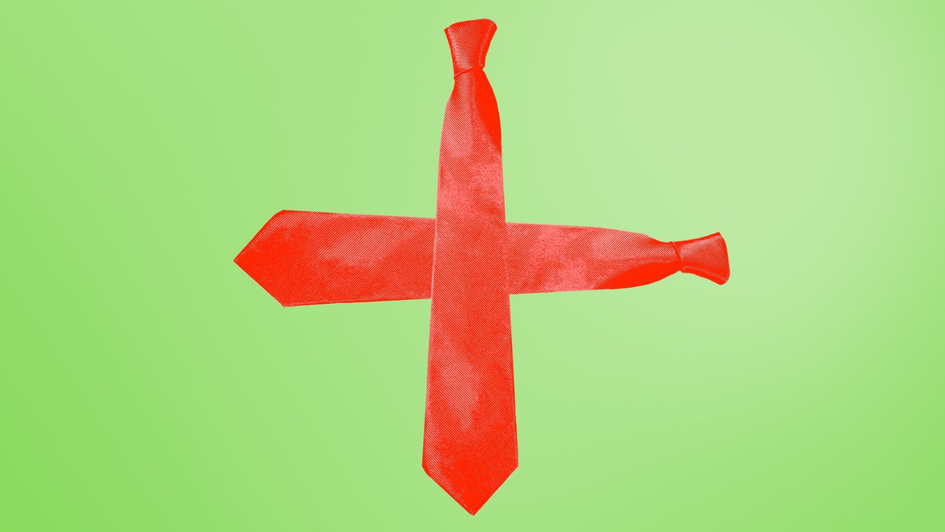 Illustration of Trump's tie as a health plus.