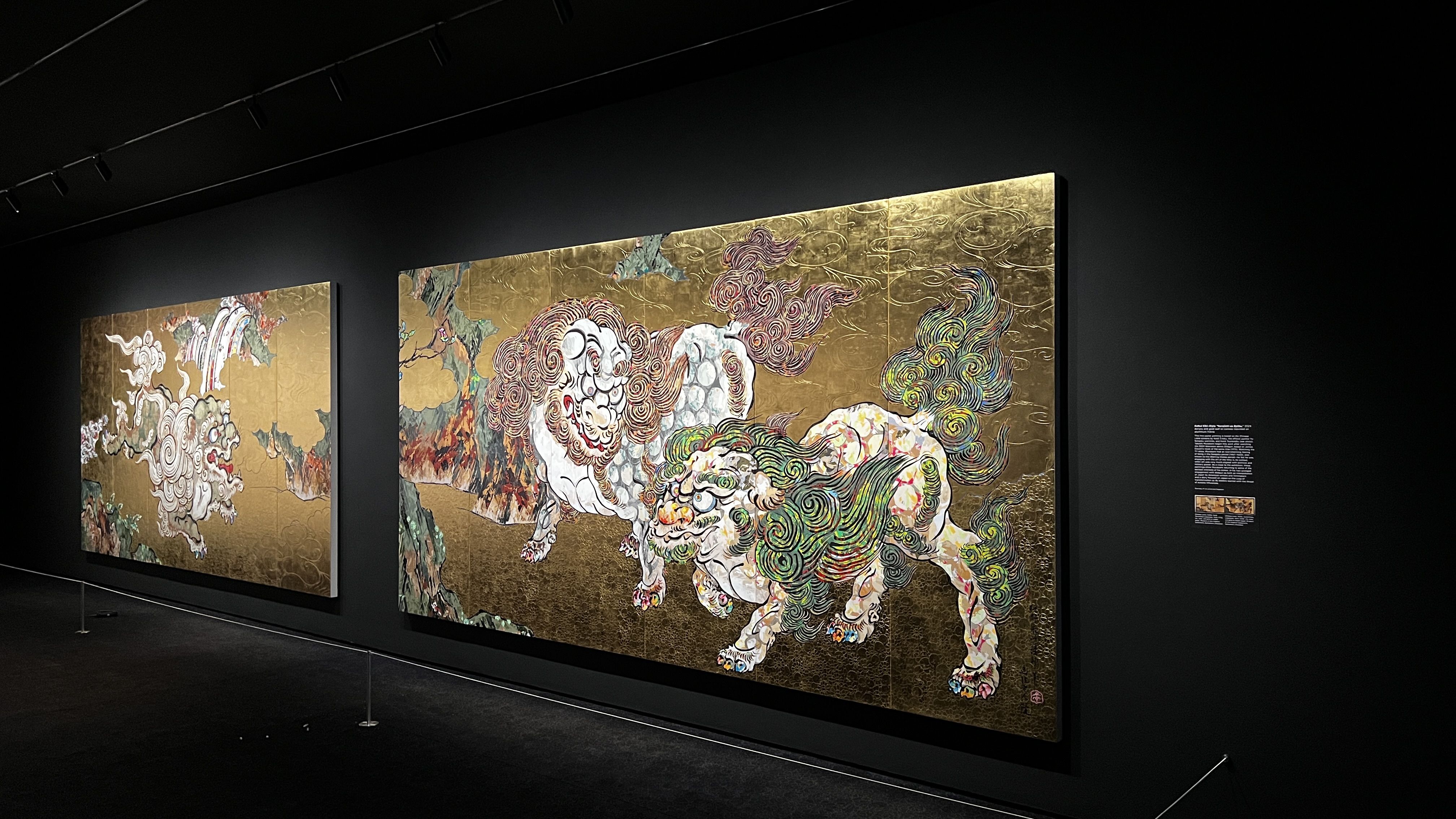 Wall canvas in a dark room. 