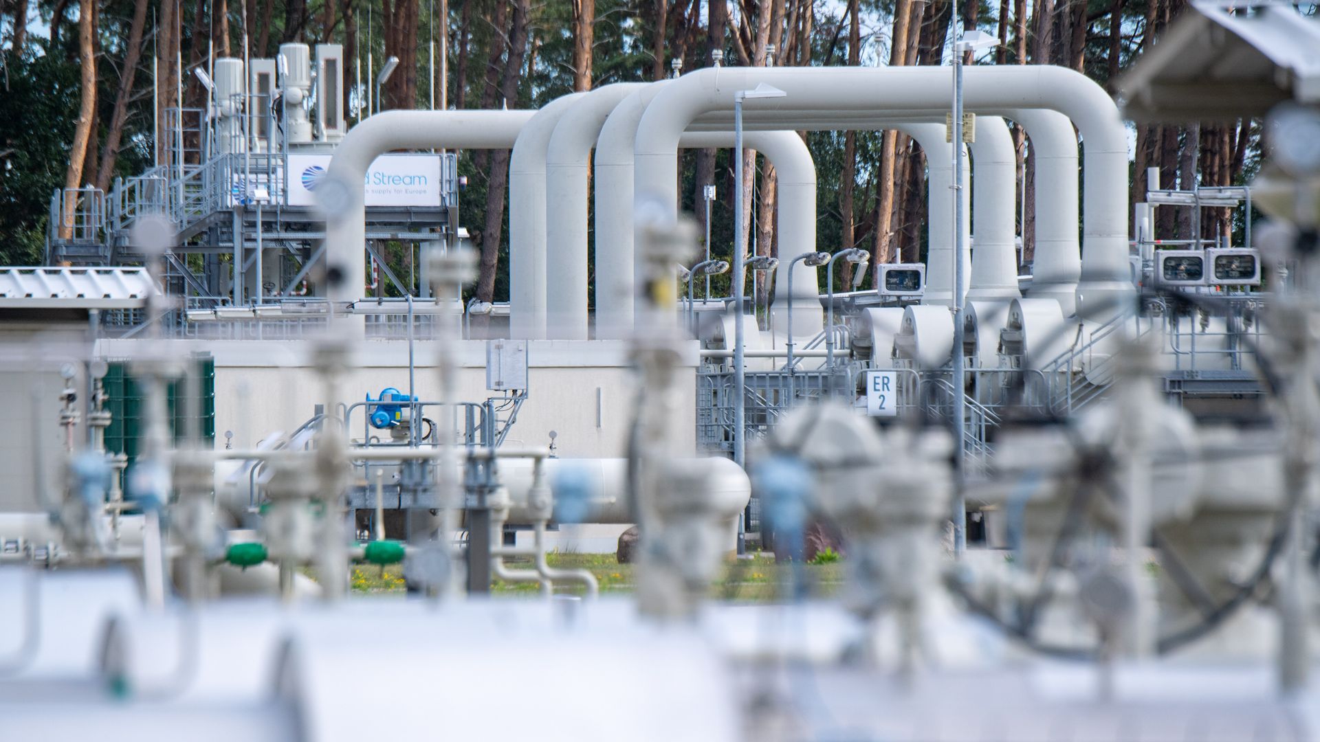 A gas receiving station of the Nord Stream 1 pipeline in Lubmin, Germany, in August 2022.