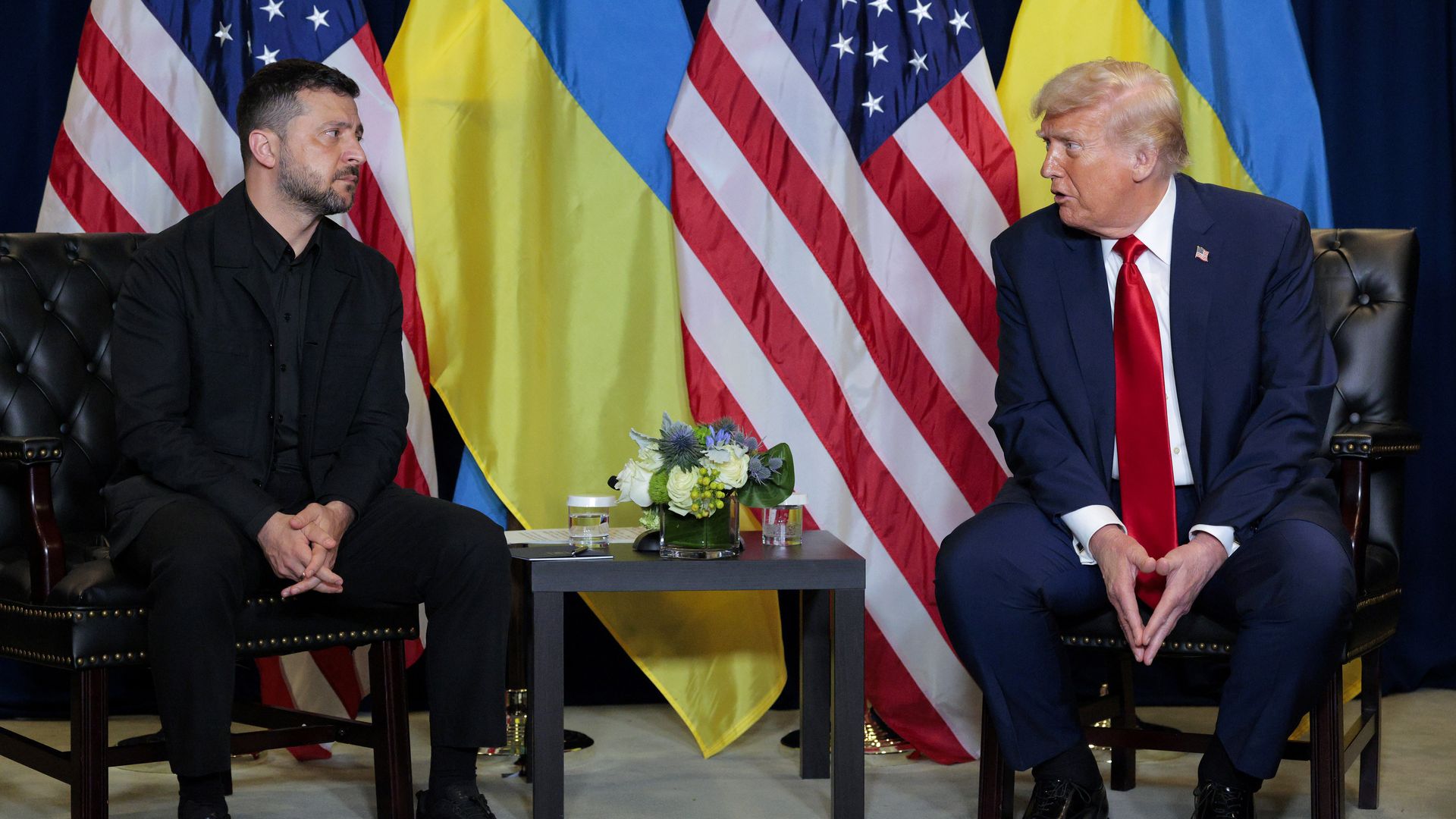 President Trump and Ukrainian President Volodymyr Zelensky meet in New York on Sept. 23.