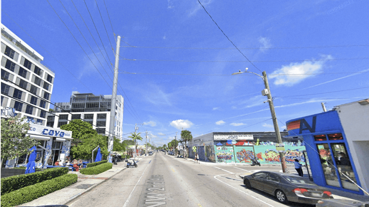 A GIF of a Wynwood street corner showing how development has changed the area's skyline over the years.